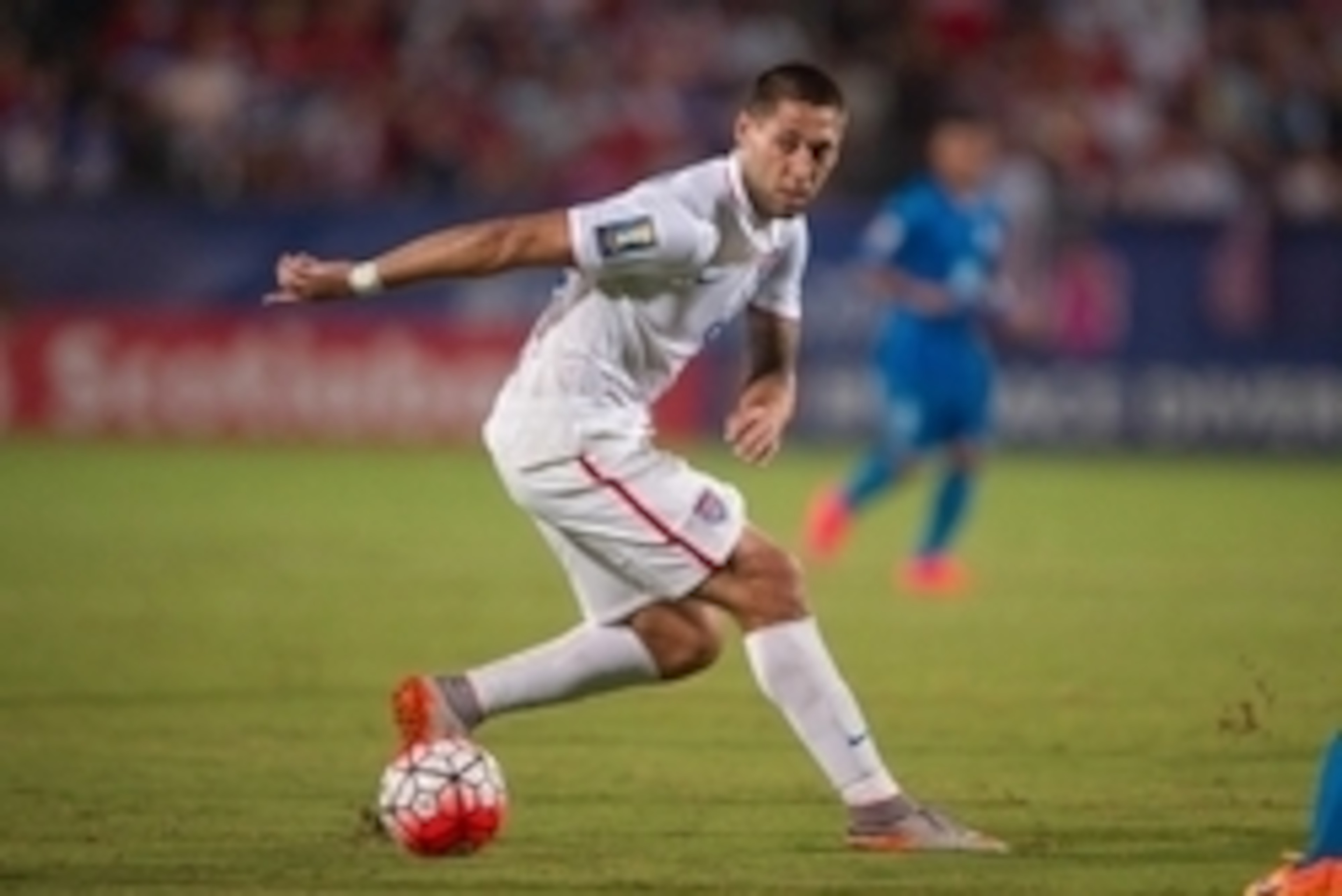 Jul 7, 2015; Dallas, TX, USA; United States forward Clint Dempsey (8) during the 2015 Gold Cup soccer match against Honduras at Toyota Stadium. United States defeats Honduras 2-1. Mandatory Credit: Jerome Miron-USA TODAY Sports