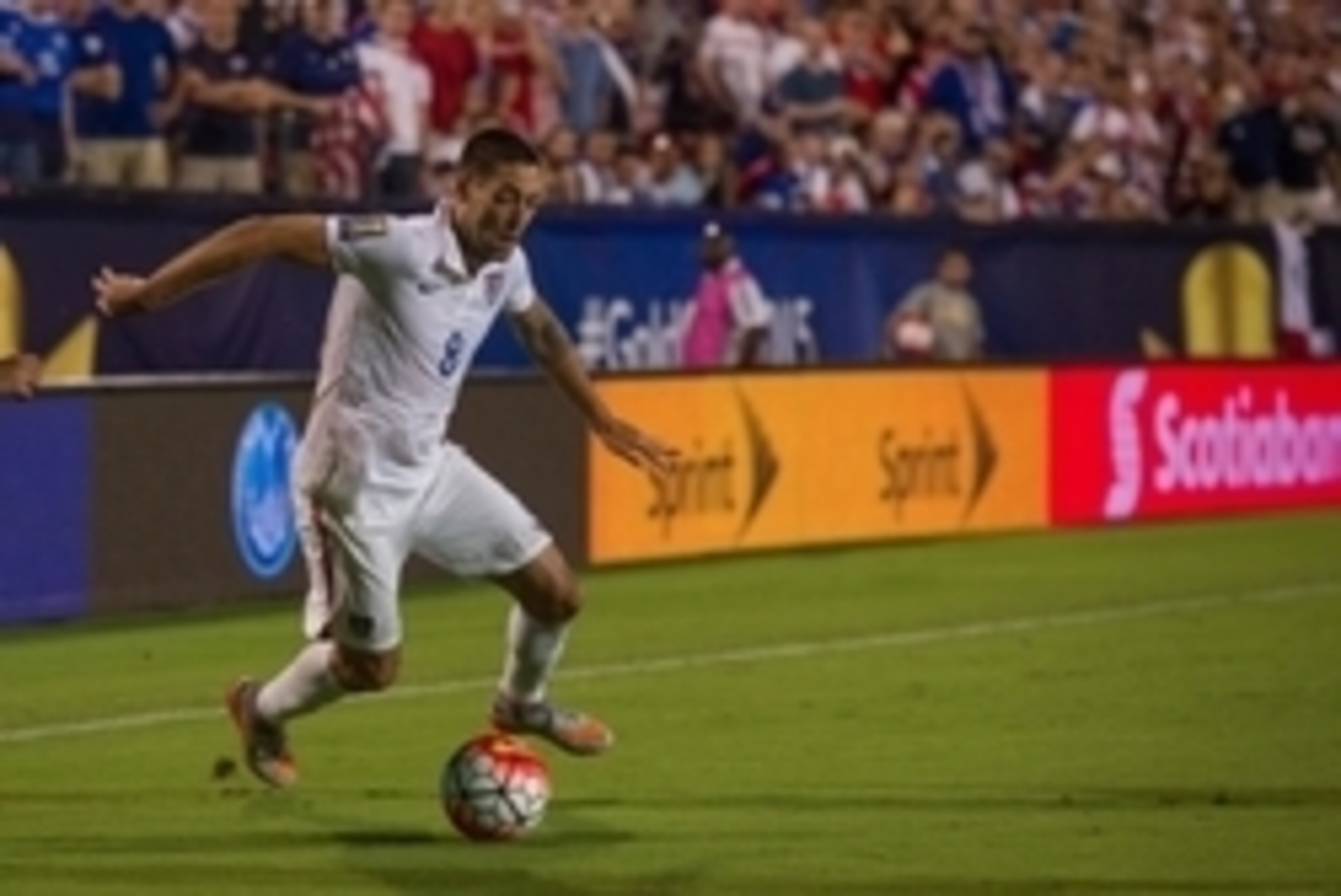 Jul 7, 2015; Dallas, TX, USA; United States forward Clint Dempsey (8) during the 2015 Gold Cup soccer match against Honduras at Toyota Stadium. United States defeats Honduras 2-1. Mandatory Credit: Jerome Miron-USA TODAY Sports