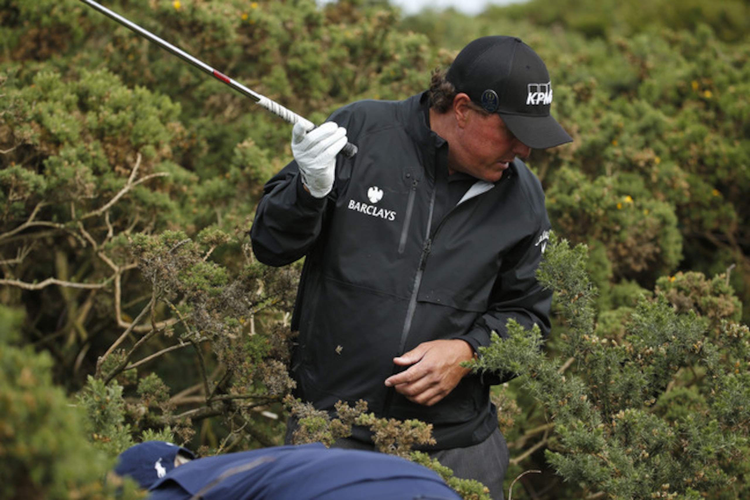 Mickelson worked hard on the back nine.