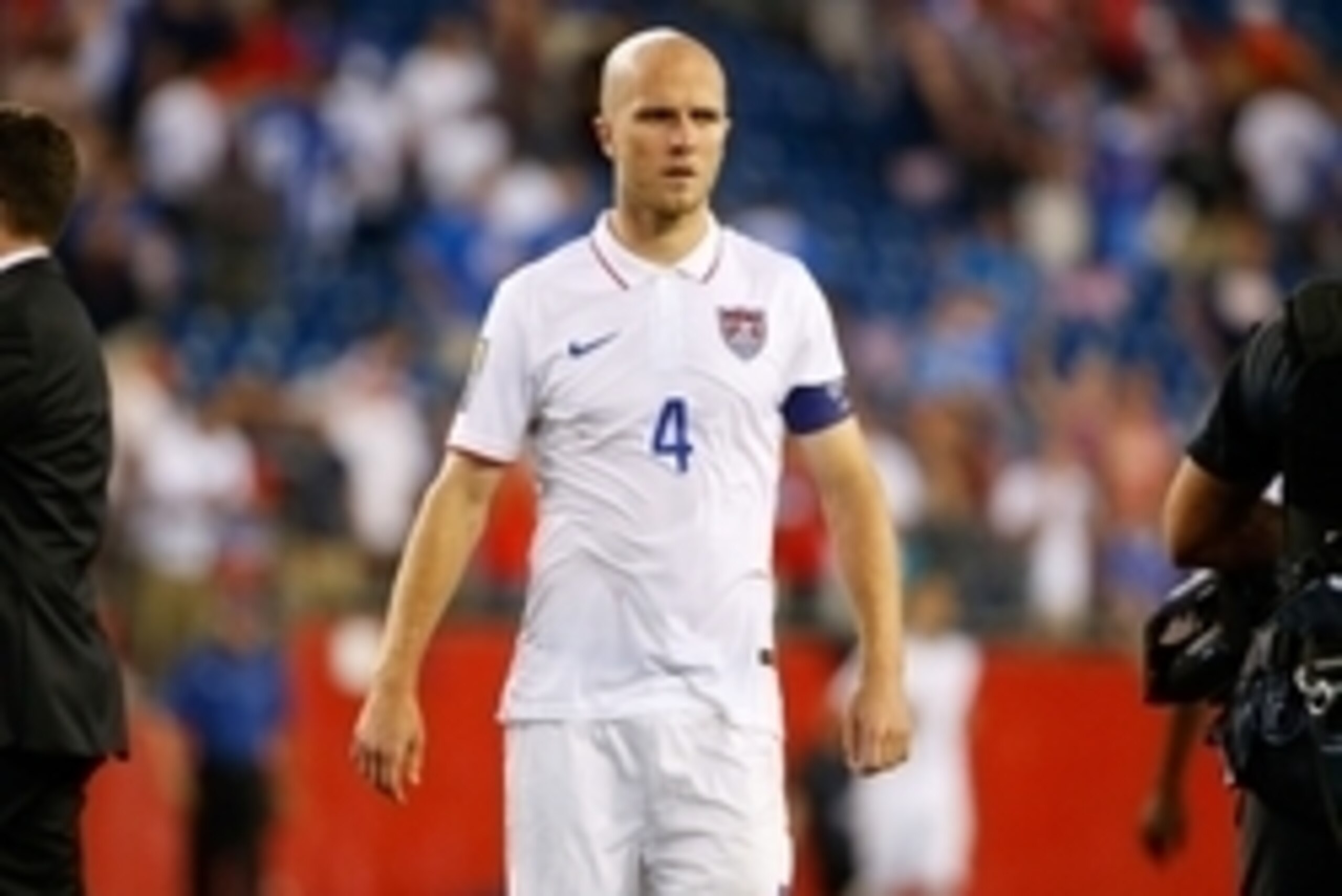 Jul 10, 2015; Foxborough, MA, USA; United States midfielder Michael Bradley (4) after a CONCACAF Gold Cup group play game against Haiti at Gillette Stadium. Mandatory Credit: Winslow Townson-USA TODAY Sports