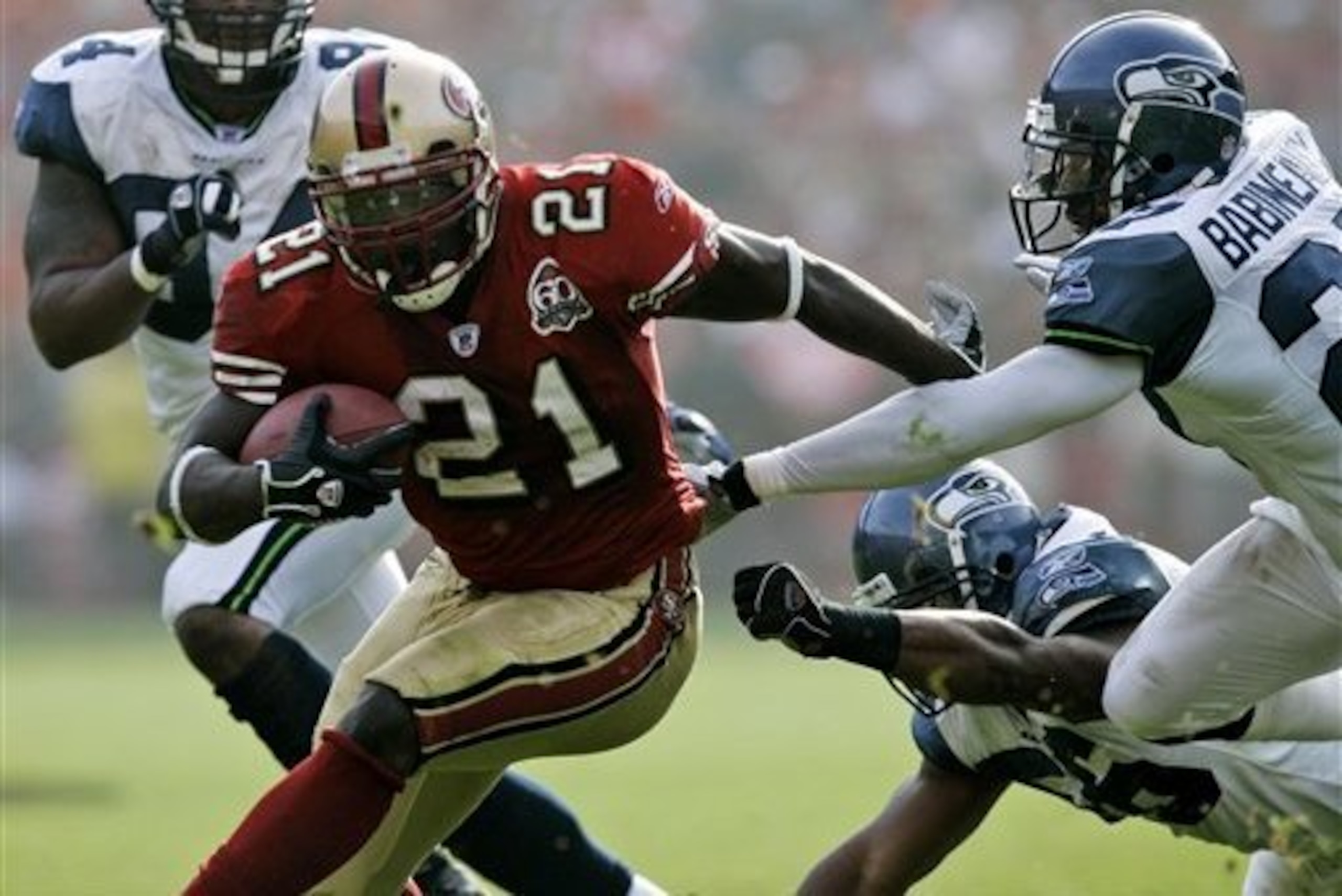 Frank Gore topped out in 2006. Frank Gore topped out in 2006.