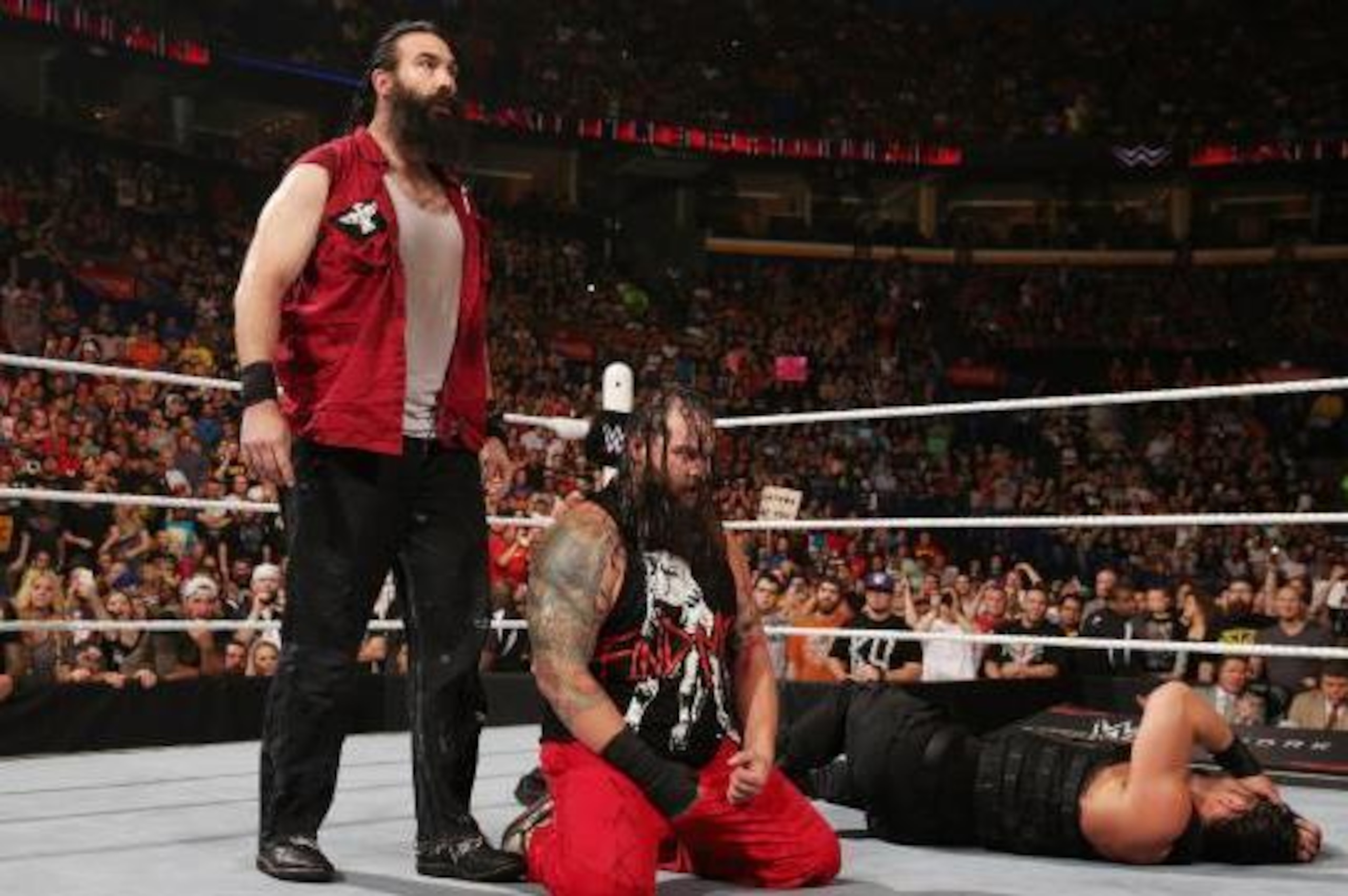 Luke Harper appears alongside Bray Wyatt at Battleground. Luke Harper appears alongside Bray Wyatt at Battleground.