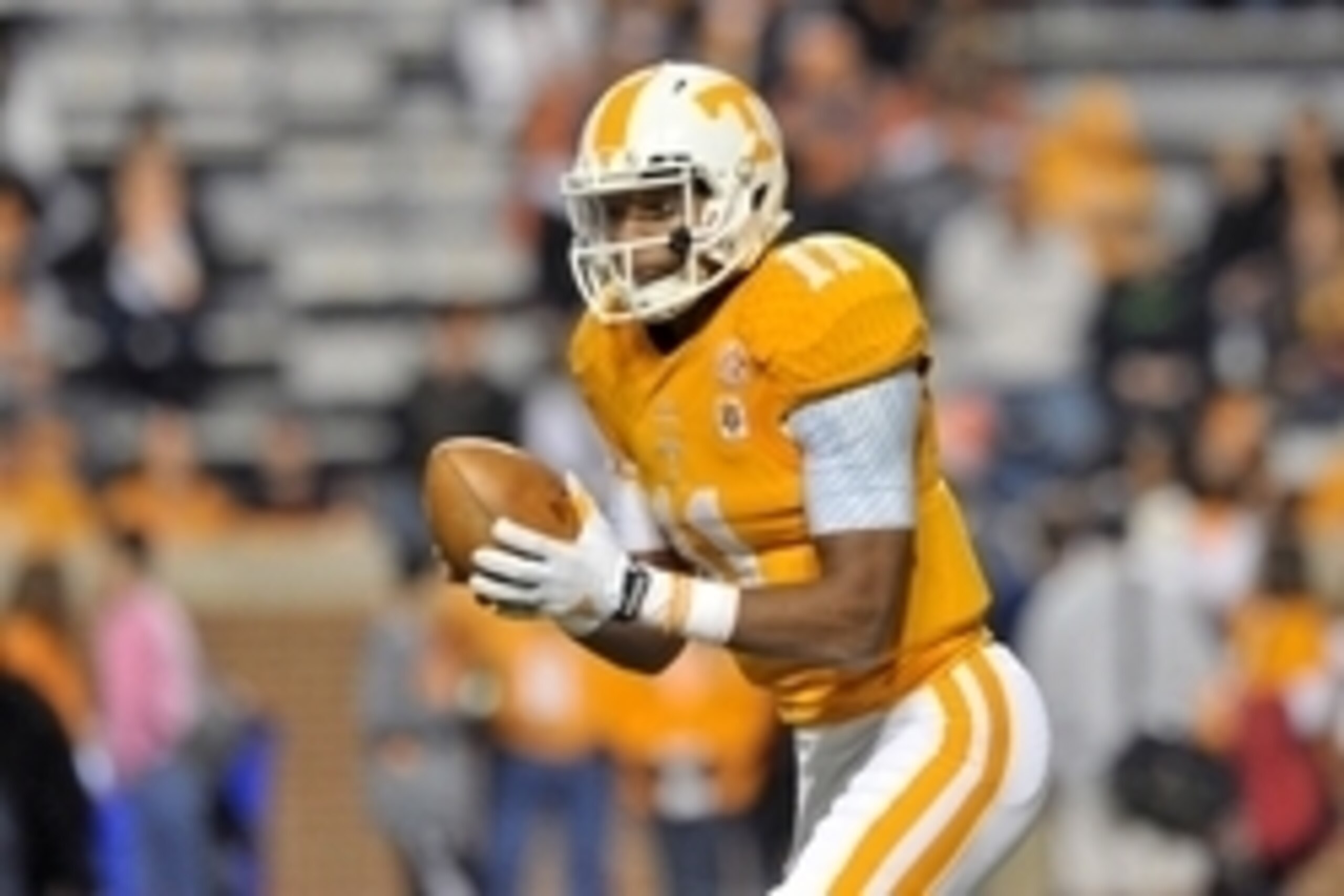 Nov 22, 2014; Knoxville, TN, USA; Tennessee Volunteers quarterback Joshua Dobbs (11) during warm ups prior to the game against the Missouri Tigers at Neyland Stadium. Mandatory Credit: Jim Brown-USA TODAY Sports Nov 22, 2014; Knoxville, TN, USA; Tennessee Volunteers quarterback Joshua Dobbs (11) during warm ups prior to the game against the Missouri Tigers at Neyland Stadium. Mandatory Credit: Jim Brown-USA TODAY Sports