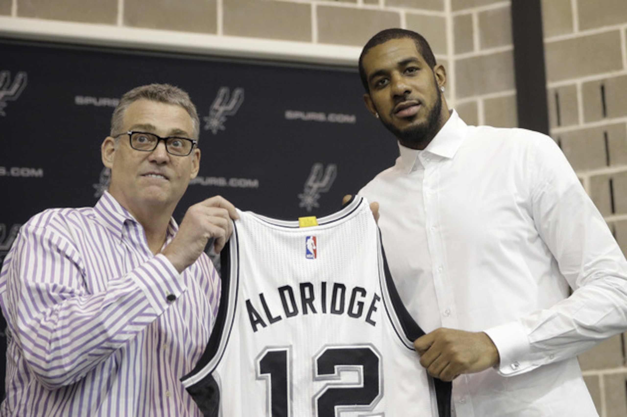 LaMarcus Aldridge received Bruce Bowen's blessing to wear No. 12, which the Spurs retired a couple of years ago. LaMarcus Aldridge received Bruce Bowen's blessing to wear No. 12, which the Spurs retired a couple of years ago.
