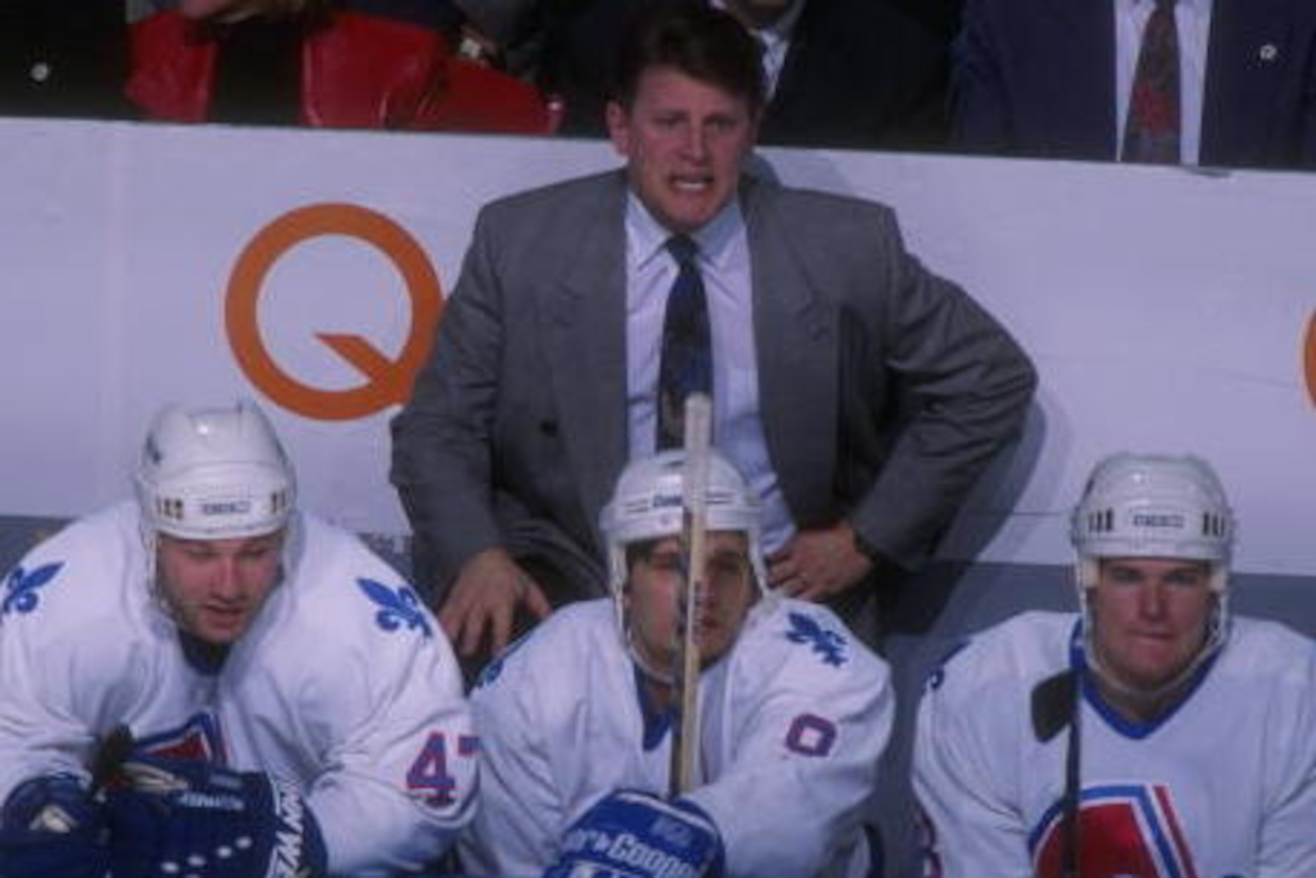20 Mar 1995: Quebec Nordiques coach Marc Crawford looks on during a game against the Florida Panthers at the Quebec Coliseum in Quebec City, Quebec. The Nordiques won the game, 5-4. Mandatory Credit: Robert Laberge /Allsport 20 Mar 1995: Quebec Nordiques coach Marc Crawford looks on during a game against the Florida Panthers at the Quebec Coliseum in Quebec City, Quebec. The Nordiques won the game, 5-4. Mandatory Credit: Robert Laberge /Allsport
