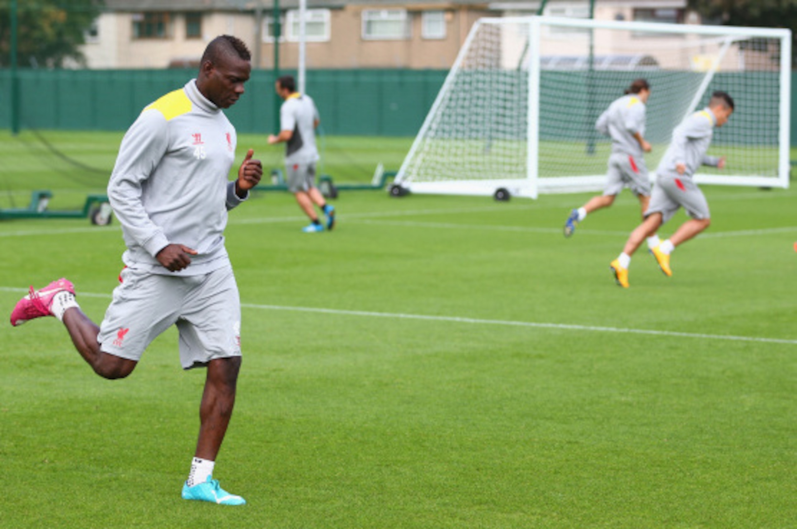 LIVERPOOL, ENGLAND - SEPTEMBER 15: Mario Balotelli of Liverpool in action during a training session ahead of their UEFA Champions League group B match against PFC Ludogorets on September 15, 2014 in Liverpool, United Kingdom. (Photo by Clive Brunskill/Ge LIVERPOOL, ENGLAND - SEPTEMBER 15: Mario Balotelli of Liverpool in action during a training session ahead of their UEFA Champions League group B match against PFC Ludogorets on September 15, 2014 in Liverpool, United Kingdom. (Photo by Clive Brunskill/Ge