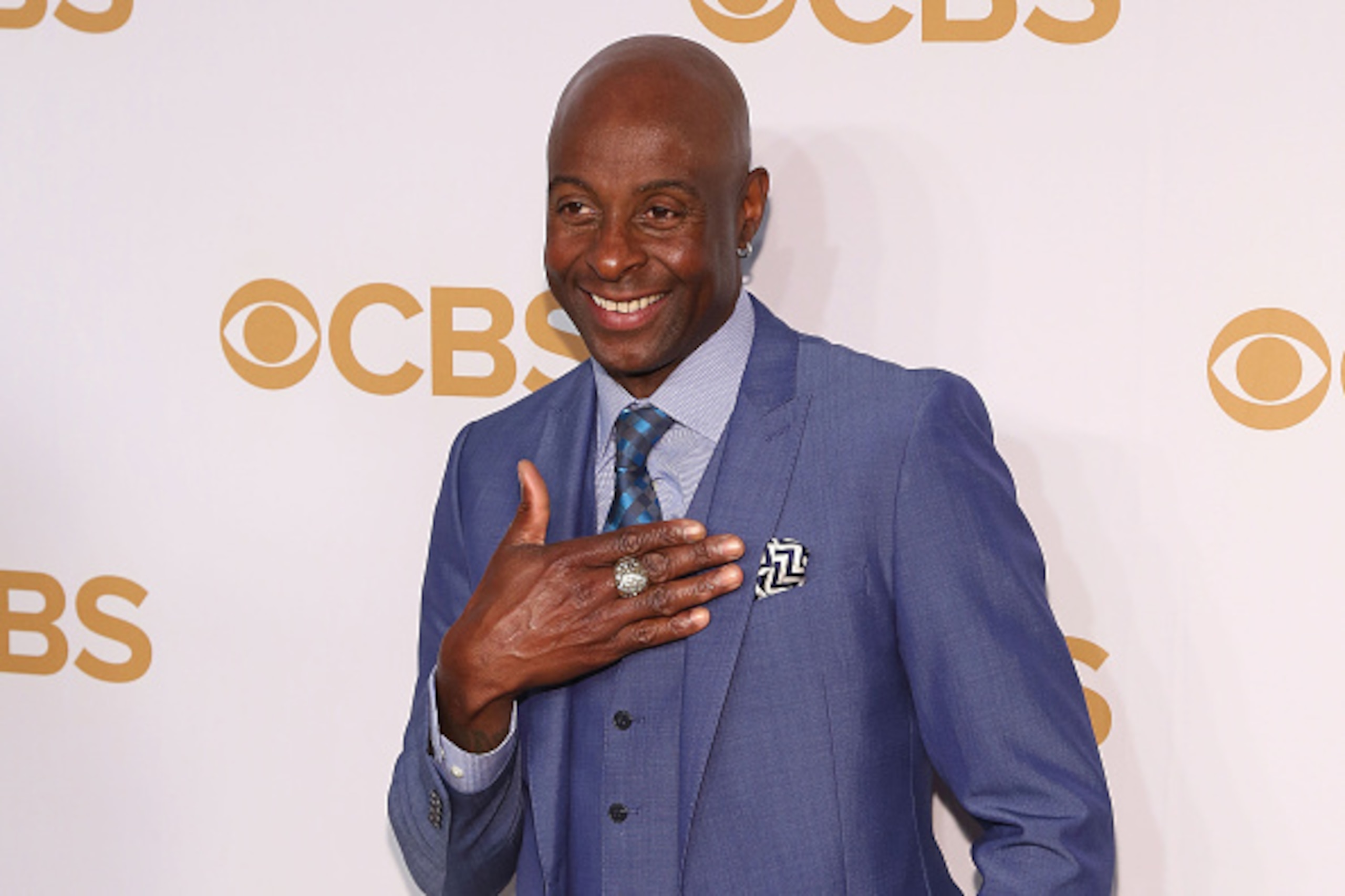NEW YORK, NY - MAY 13:  Jerry Rice attends the 2015 CBS Upfront at The Tent at Lincoln Center on May 13, 2015 in New York City.  (Photo by Taylor Hill/Getty Images)
