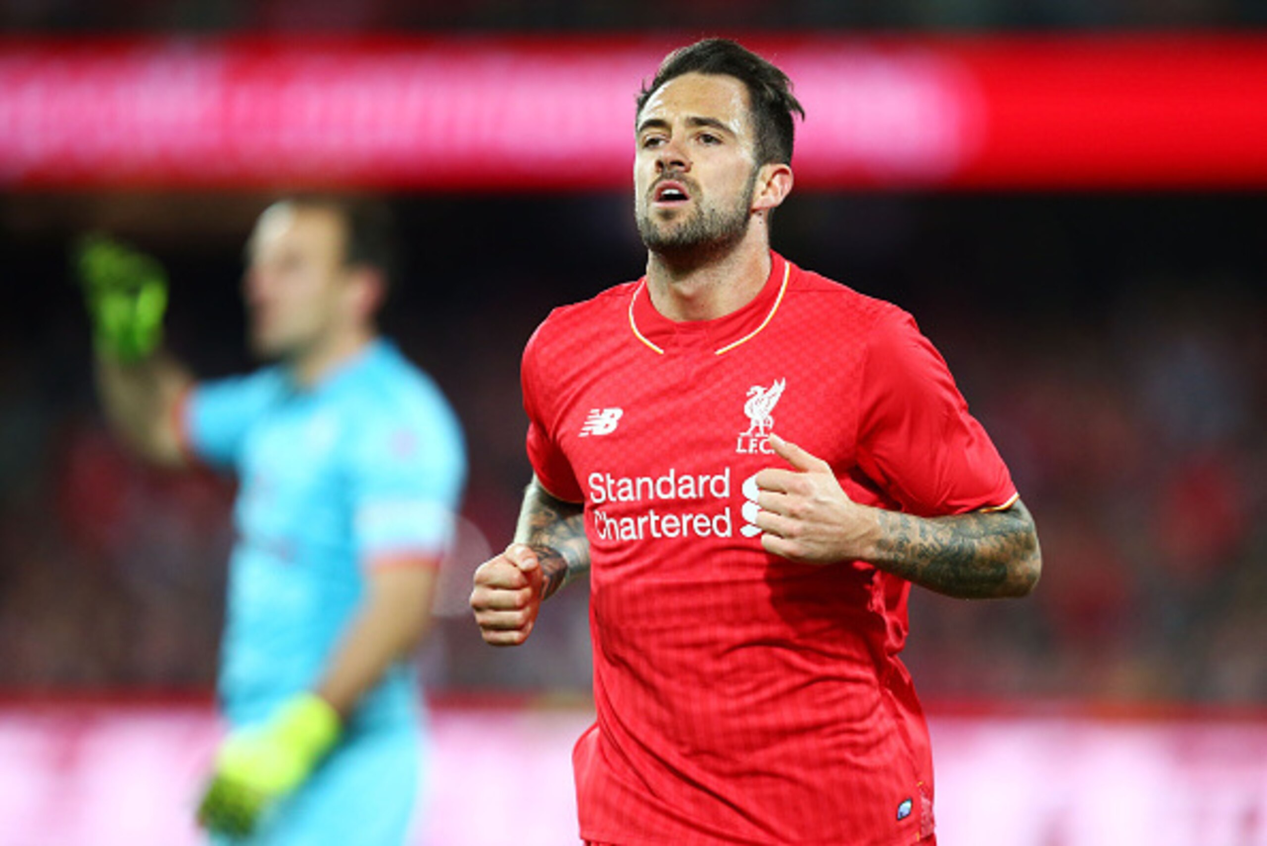 ADELAIDE, AUSTRALIA - JULY 20:  Danny Ings of Liverpool celebrates scoring the second goal during the international friendly match between Adelaide United and Liverpool FC at Adelaide Oval on July 20, 2015 in Adelaide, Australia.  (Photo by Matt King/Gett