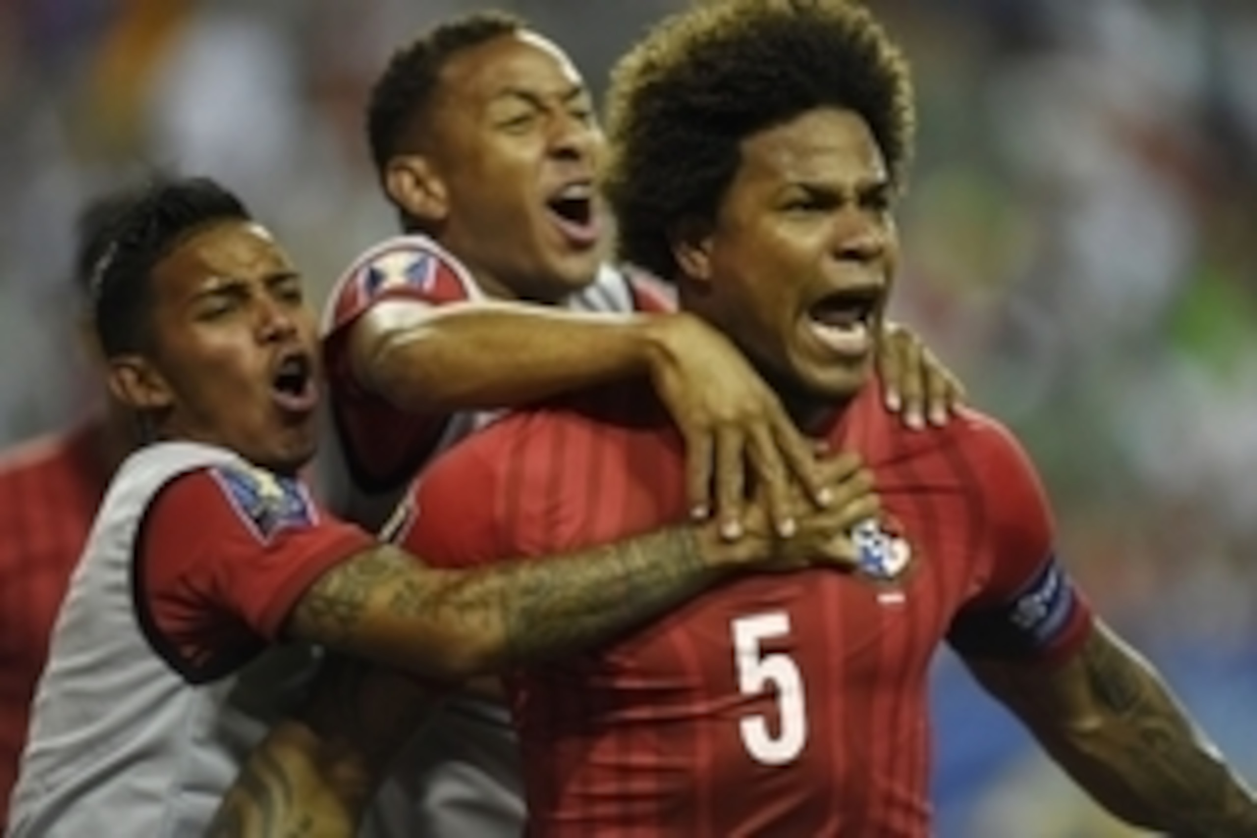 Jul 22, 2015; Atlanta, GA, USA; Panama defender Roman Torres (5) celebrates after scoring a goal against Mexico in the second half during the CONCACAF Gold Cup semifinal match at Georgia Dome. Mandatory Credit: Dale Zanine-USA TODAY Sports Jul 22, 2015; Atlanta, GA, USA; Panama defender Roman Torres (5) celebrates after scoring a goal against Mexico in the second half during the CONCACAF Gold Cup semifinal match at Georgia Dome. Mandatory Credit: Dale Zanine-USA TODAY Sports
