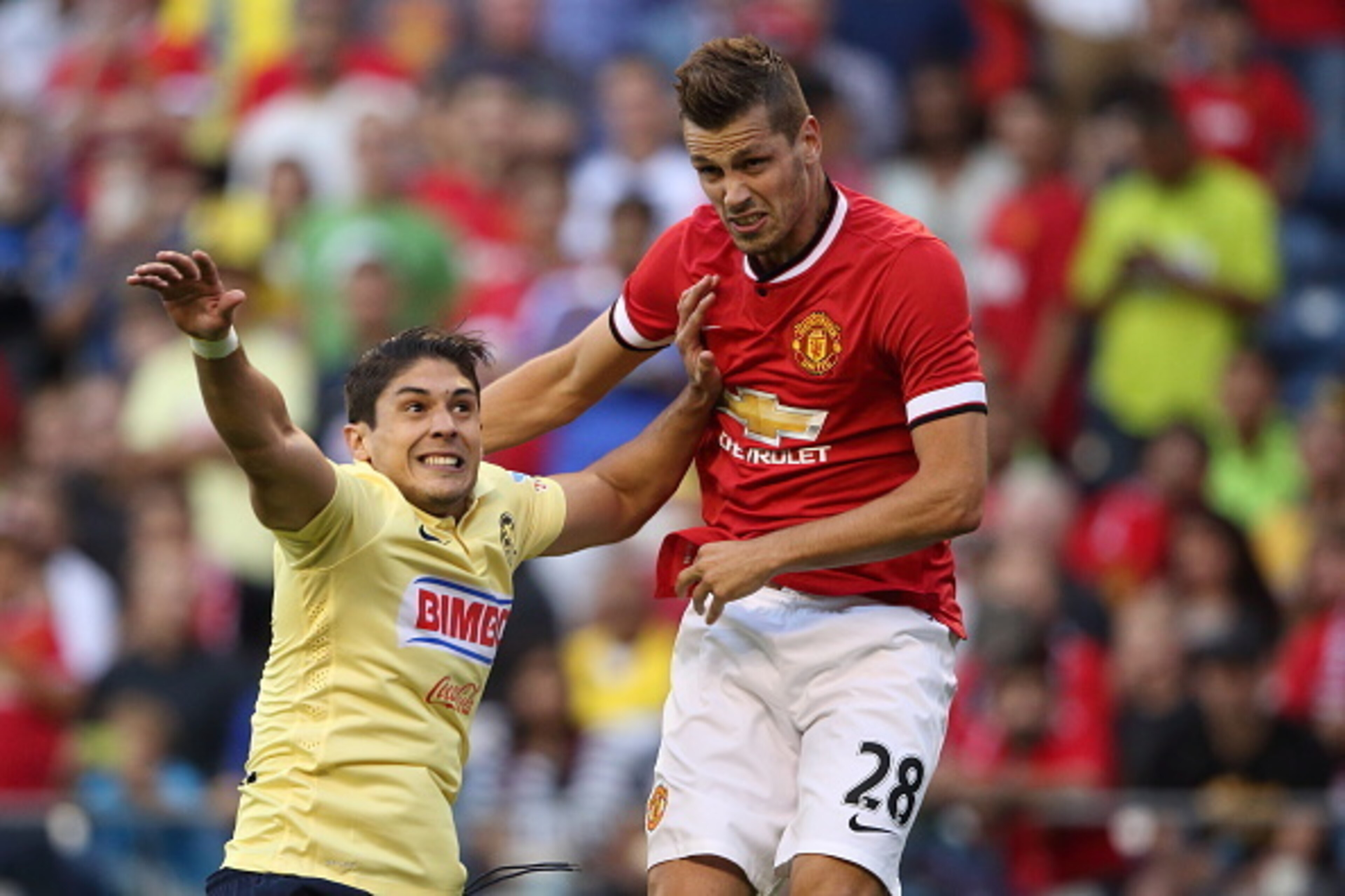 SEATTLE, WA - JULY 17:  Morgan Schneiderlin of Manchester United scores a goal to make it 0-1 during the International Champions Cup 2015 match between Club America and Manchester United  at CenturyLink Field on July 17, 2015 in Seattle, Washington.  (Pho