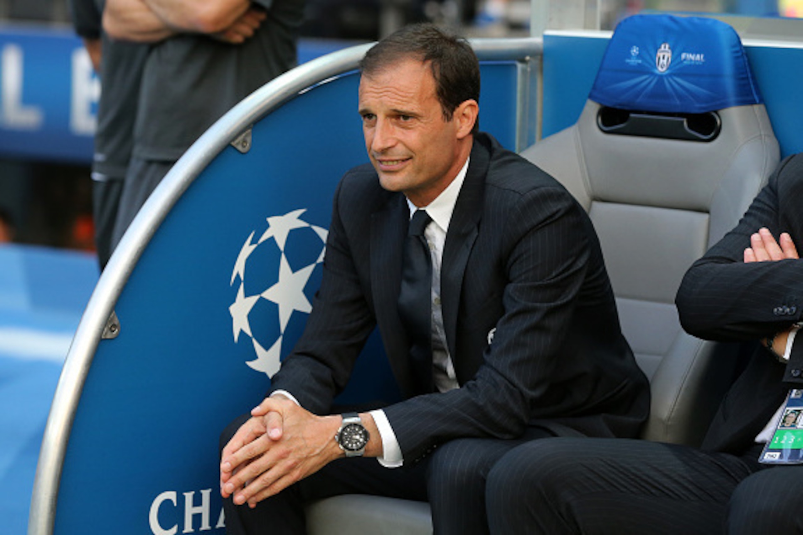 BERLIN, GERMANY - JUNE 6: Head coach of Juventus Turin Massimiliano Allegri looks on before the UEFA Champions League Final between Juventus Turin and FC Barcelona at Olympiastadion on June 6, 2015 in Berlin, Germany. (Photo by Jean Catuffe/Getty Images) BERLIN, GERMANY - JUNE 6: Head coach of Juventus Turin Massimiliano Allegri looks on before the UEFA Champions League Final between Juventus Turin and FC Barcelona at Olympiastadion on June 6, 2015 in Berlin, Germany. (Photo by Jean Catuffe/Getty Images)