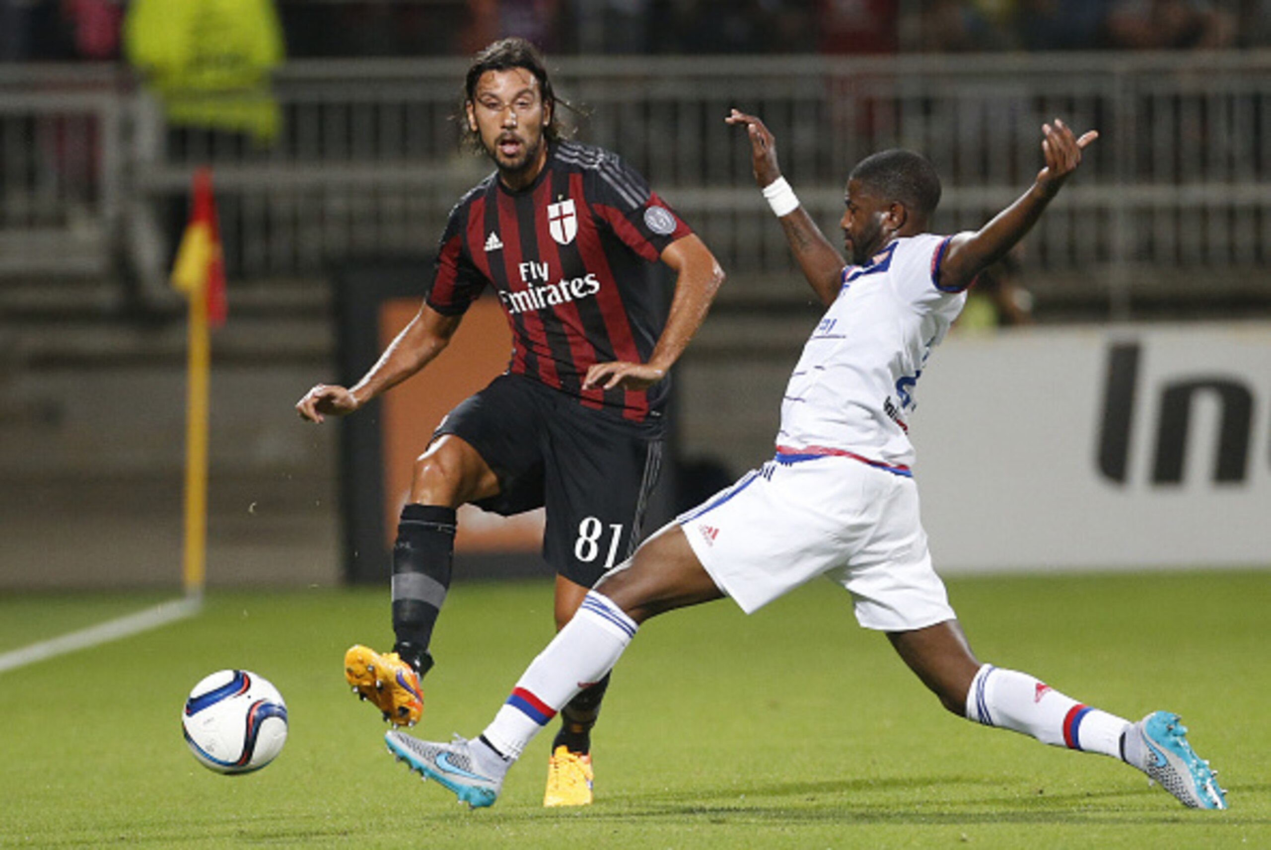 LYON, FRANCE - JULY 18: Cristian Zaccardo of AC Milan in action during the friendly match between Olympique Lyonnais (OL) and AC Milan (Milan AC) at Stade de Gerland on July 18, 2015 in Lyon, France. (Photo by Jean Catuffe/Getty Images)