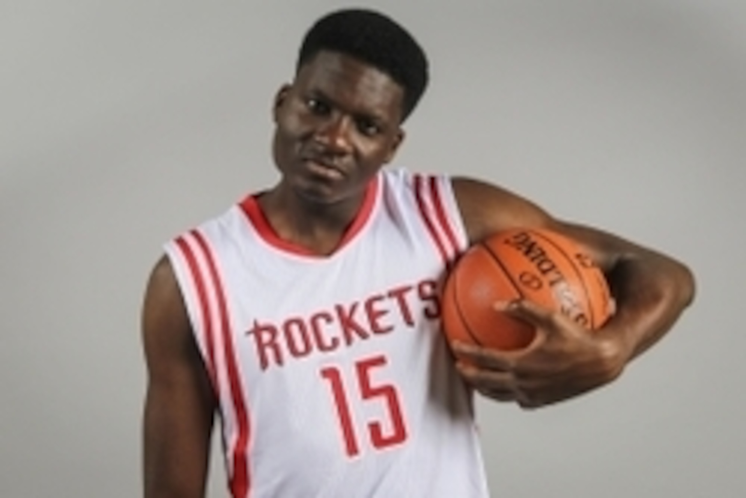 Sep 29, 2014; Houston, TX, USA; Houston Rockets center Clint Capela (15) poses for a photo during media day at Toyota Center. Mandatory Credit: Troy Taormina-USA TODAY Sports Sep 29, 2014; Houston, TX, USA; Houston Rockets center Clint Capela (15) poses for a photo during media day at Toyota Center. Mandatory Credit: Troy Taormina-USA TODAY Sports