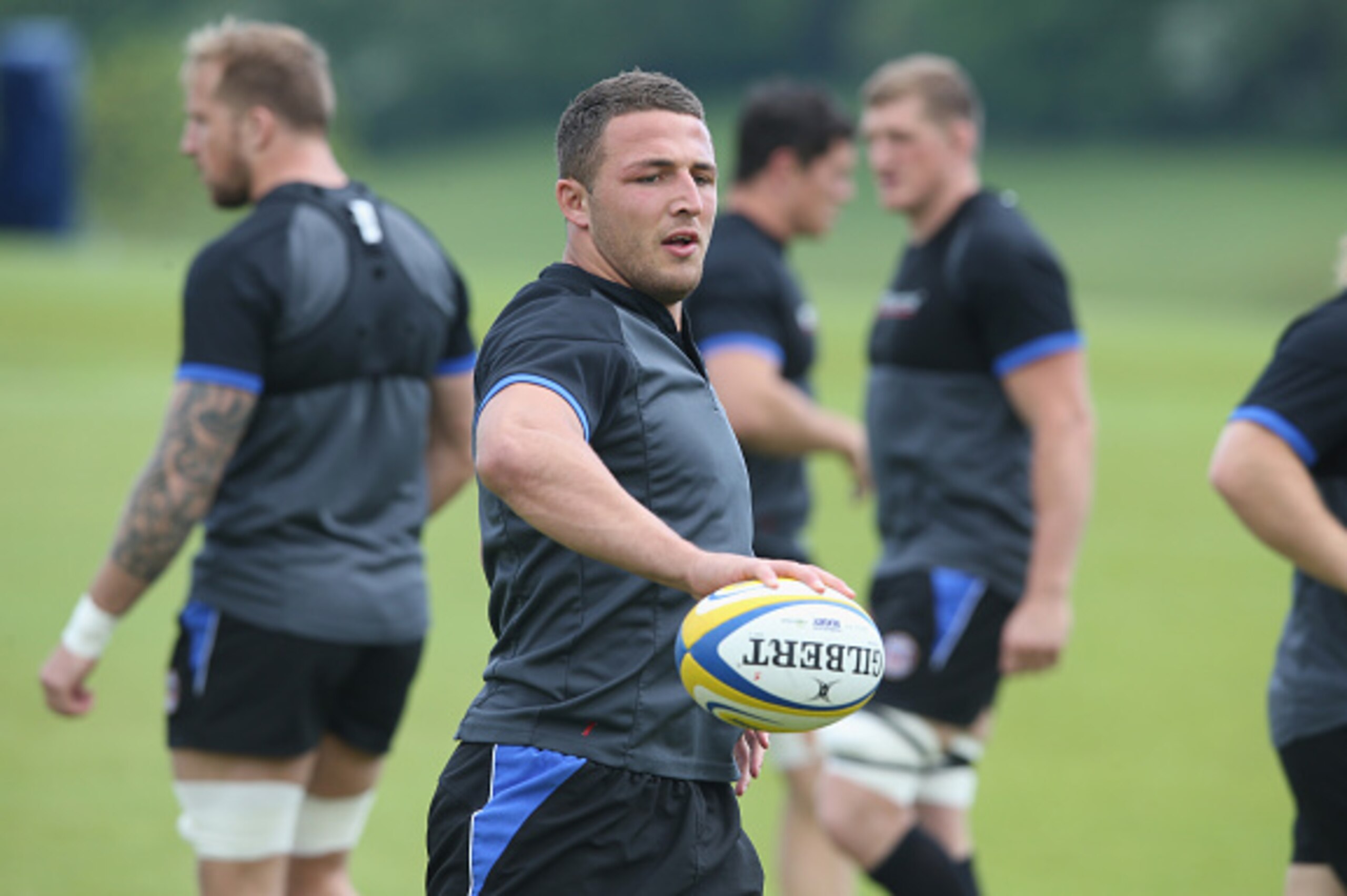 BATH, ENGLAND - MAY 26:  Sam Burgess looks on during the training session held during the Bath media day held at Farleigh House at  on May 26, 2015 in Bath, England.  (Photo by David Rogers/Getty Images)
