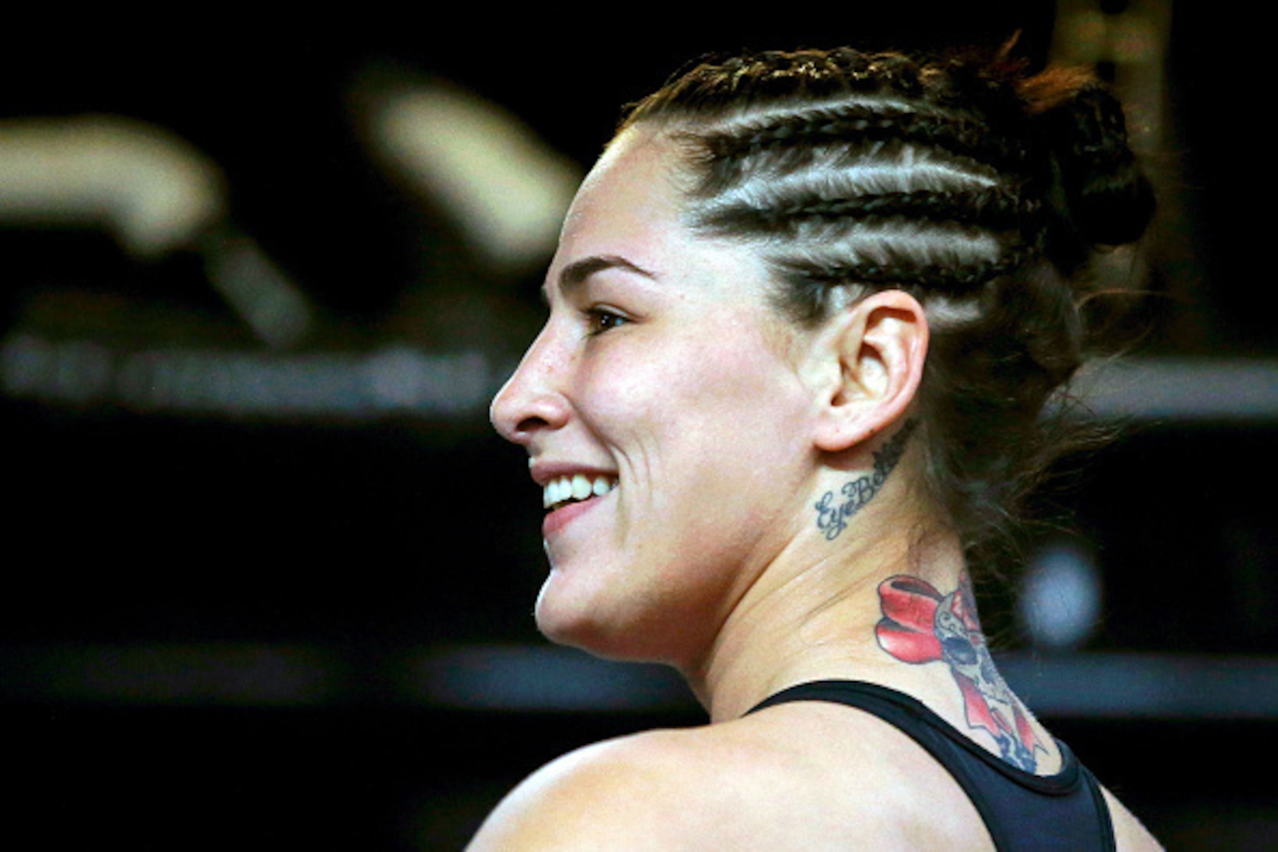 CHICAGO, IL - JULY 23:  UFC women's No. 5 bantamweight contender Jessica Eye during UFC Fight Night: Open Workouts at UFC Gym River North on July 23, 2015 in Chicago, Illinois.  (Photo by Jon Durr/Zuffa LLC/Zuffa LLC via Getty Images)