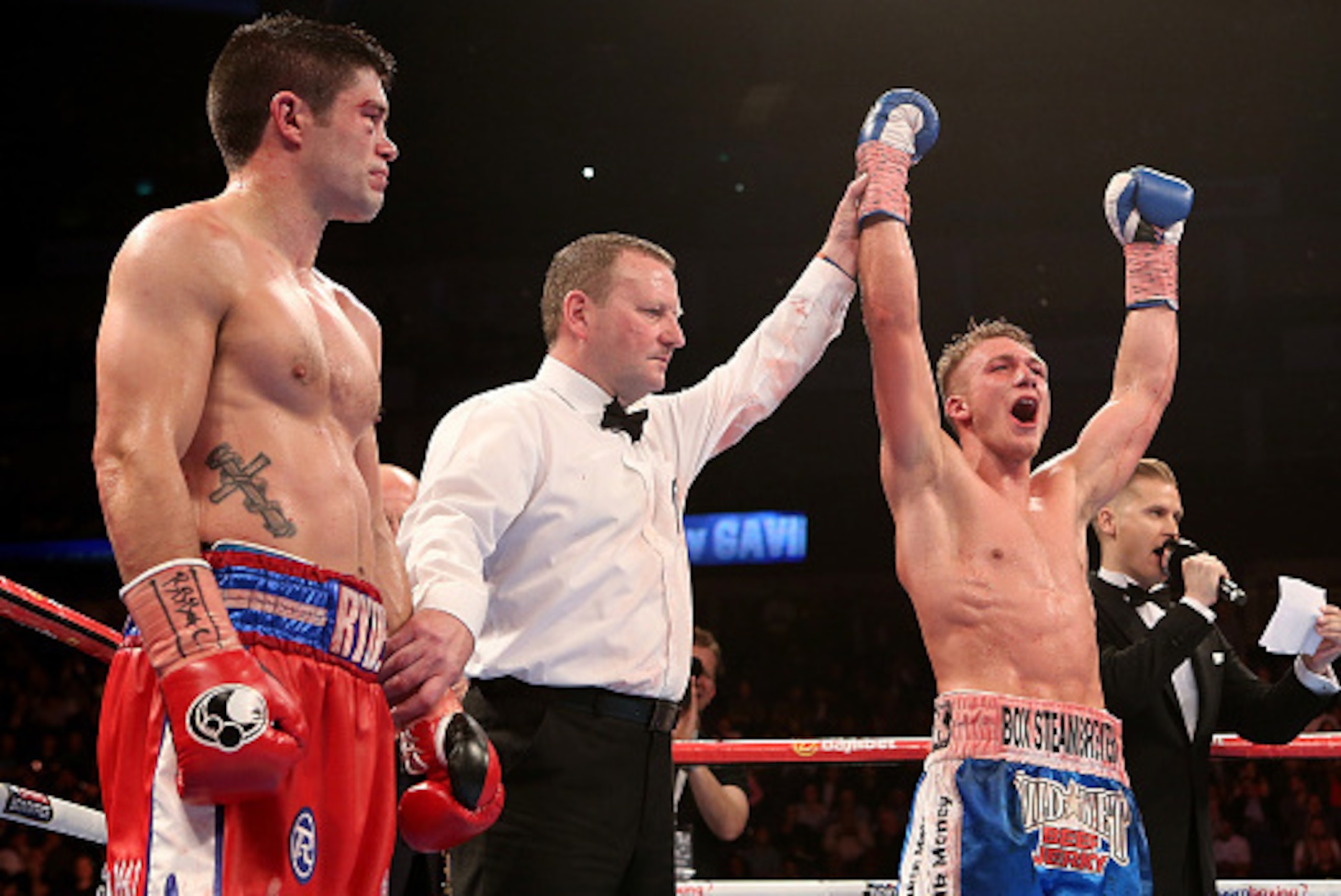 LONDON, ENGLAND - MAY 30:  Nick Blackwell of England celebrates after defeating John Ryder of England during their British Middleweight Championship fight at The O2 Arena on May 30, 2015 in London, England.  (Photo by Ben Hoskins/Getty Images)