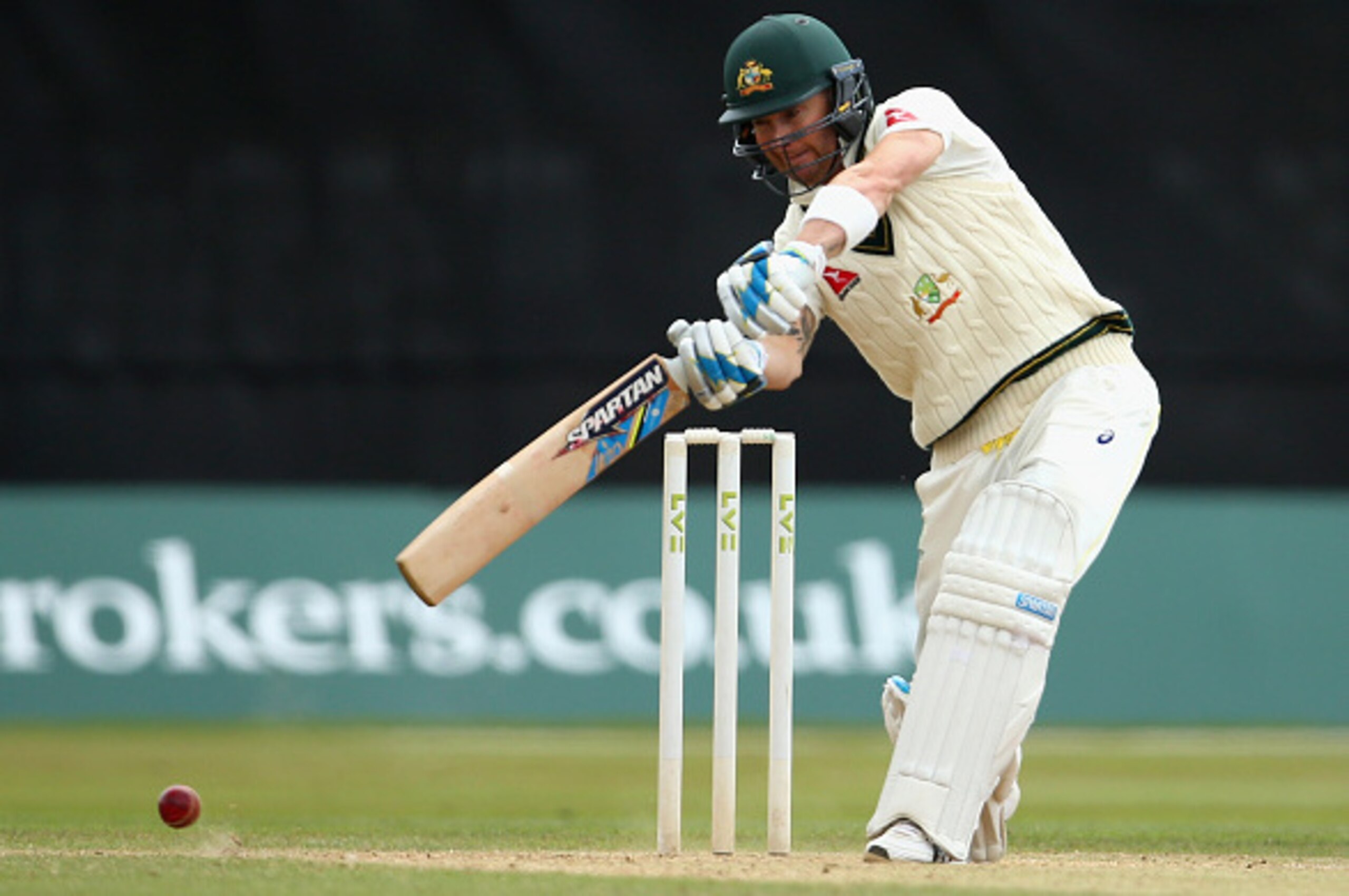 DERBY, ENGLAND - JULY 25:  Michael Clarke of Australia bats during day three of the Tour Match between Derbyshire and Australia at The 3aaa County Ground on July 25, 2015 in Derby, England.  (Photo by Ryan Pierse/Getty Images)