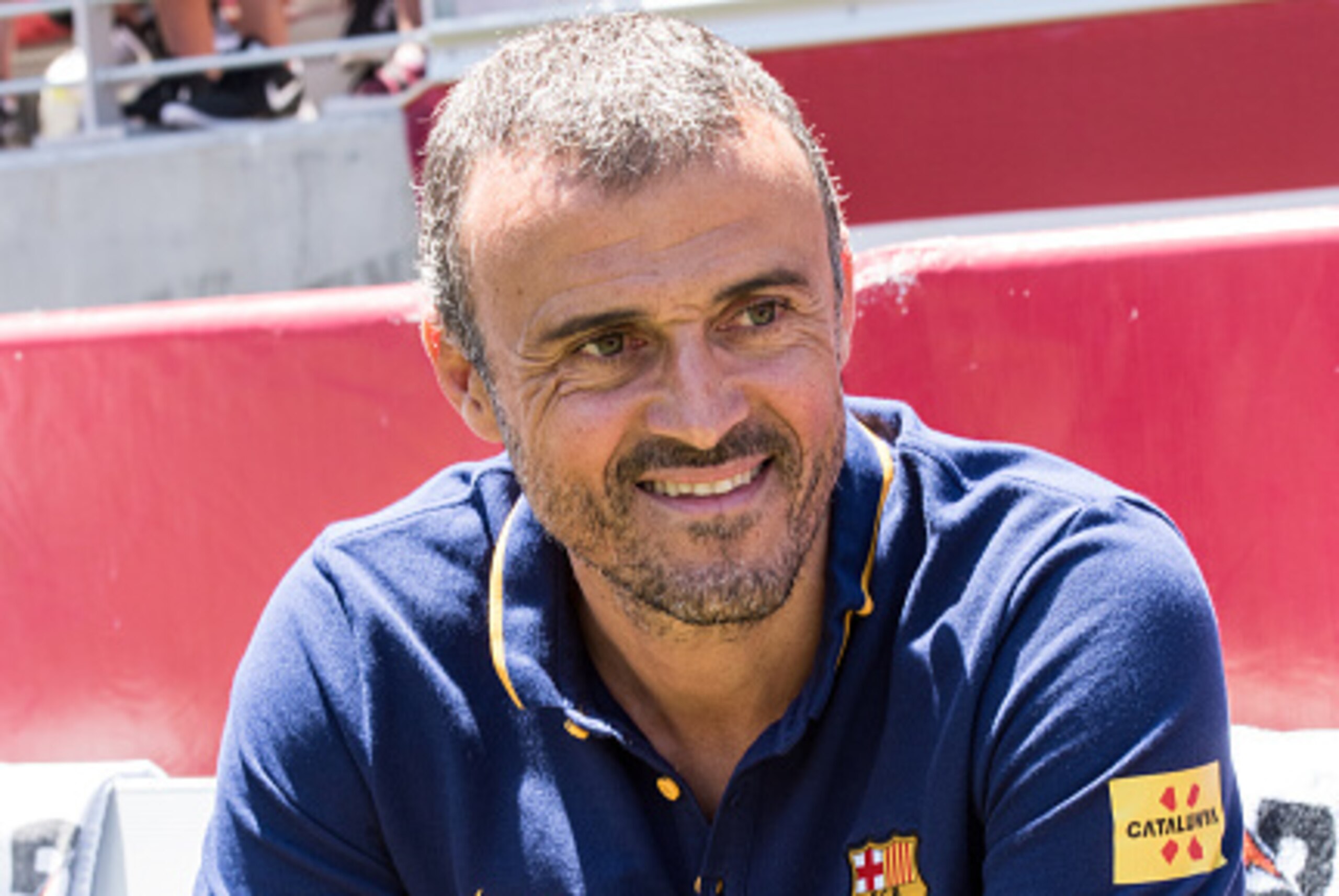 SANTA CLARA, CA - JULY 25: Barcelona's head coach Luis Enrique prior to the International Champions Cup 2015 match between FC Barcelona and Manchester United at Levi's Stadium on July 25, 2015 in Santa Clara, California.  Manchester United won the match 3