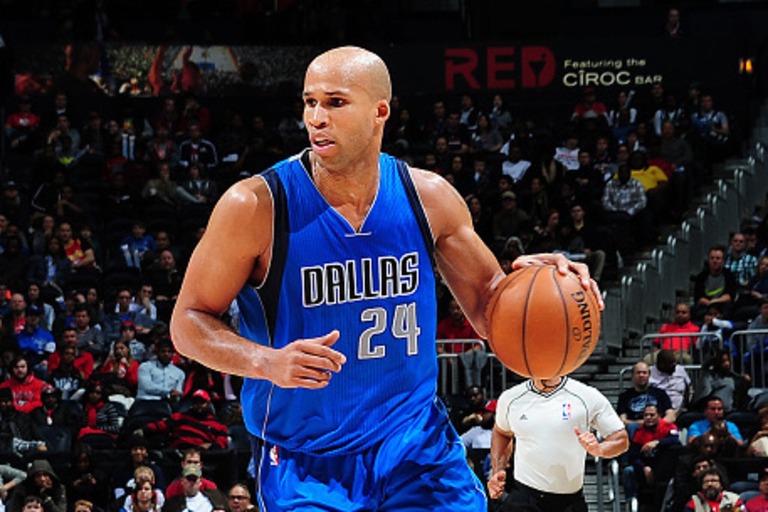 ATLANTA, GA - FEBRUARY 25: Richard Jefferson #24 of the Dallas Mavericks drives against the Atlanta Hawks on February 25, 2015 at Philips Arena in Atlanta, Georgia. NOTE TO USER: User expressly acknowledges and agrees that, by downloading and/or using th ATLANTA, GA - FEBRUARY 25: Richard Jefferson #24 of the Dallas Mavericks drives against the Atlanta Hawks on February 25, 2015 at Philips Arena in Atlanta, Georgia. NOTE TO USER: User expressly acknowledges and agrees that, by downloading and/or using th