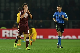 TURIN, ITALY - OCTOBER 29:  Matteo Darmian of Torino FC celebrates after scoring the opening goal during the Serie A match between Torino FC and Parma FC at Stadio Olimpico di Torino on October 29, 2014 in Turin, Italy.  (Photo by Valerio Pennicino/Getty 