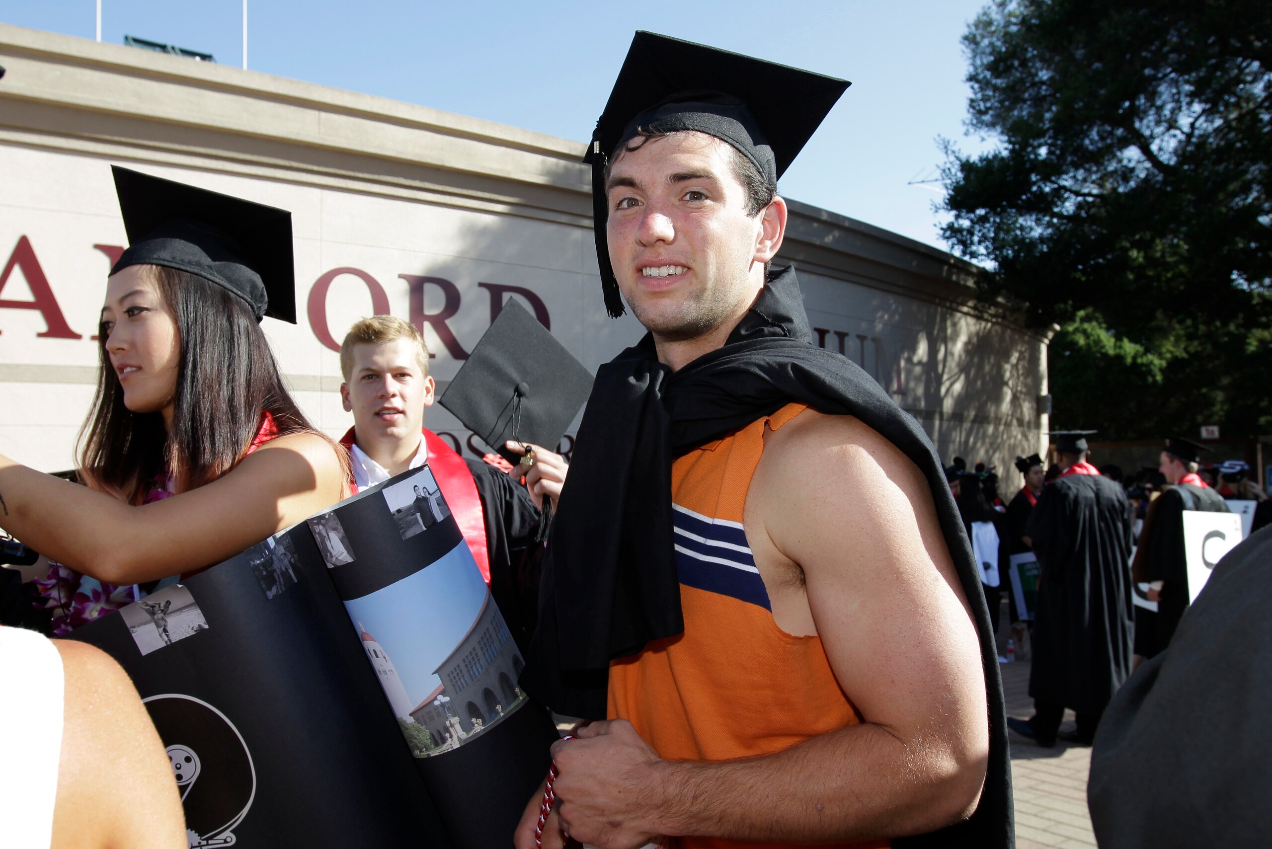 Andrew Luck on graduation day at Stanford. Andrew Luck on graduation day at Stanford.