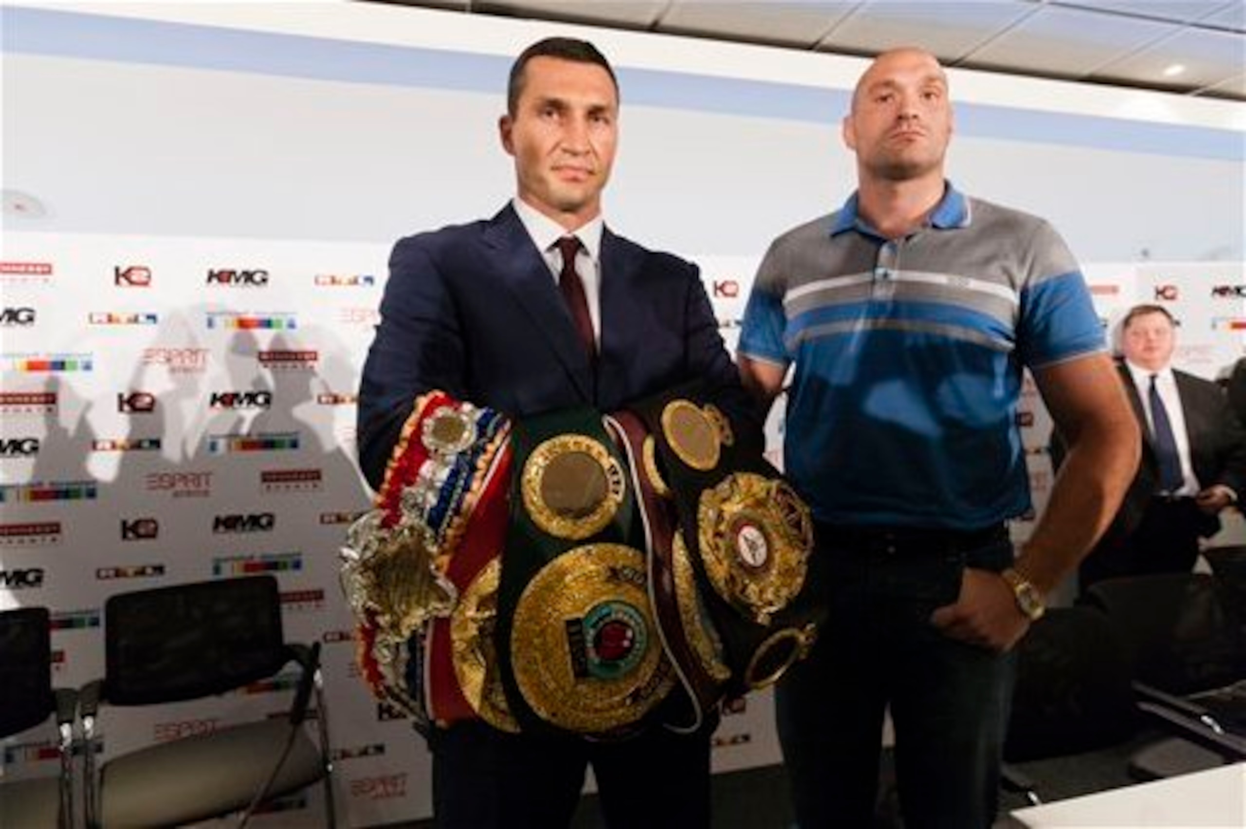 Klitschko and Fury will fight for a slew of heavyweight titles. Klitschko and Fury will fight for a slew of heavyweight titles.