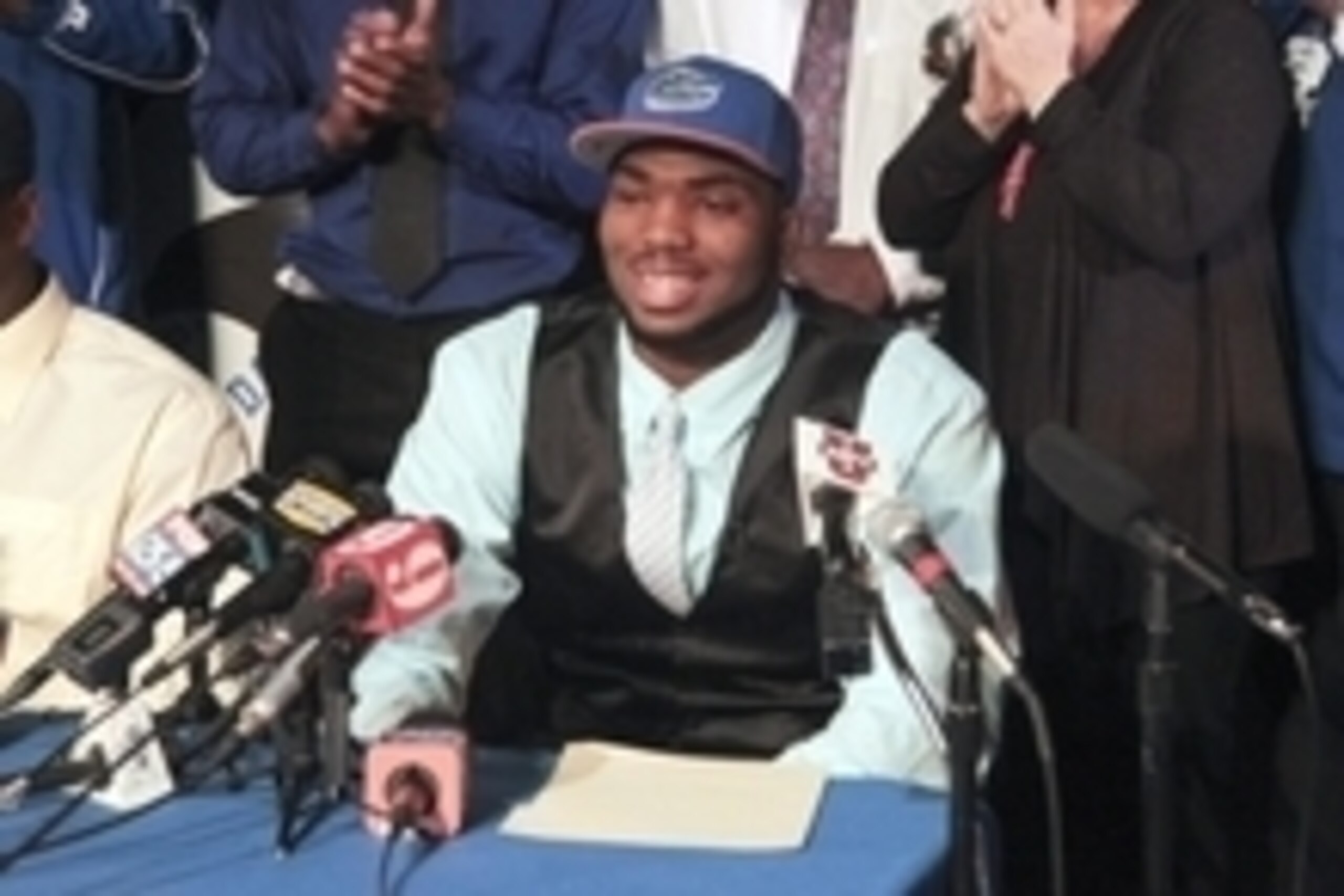 Feb 4, 2015; Apopka, FL, USA; Martez Ivey announced that he has chosen to play football for the University of Florida during a press conference at Apopka High School. Mandatory Credit: Reinhold Matay-USA TODAY Sports