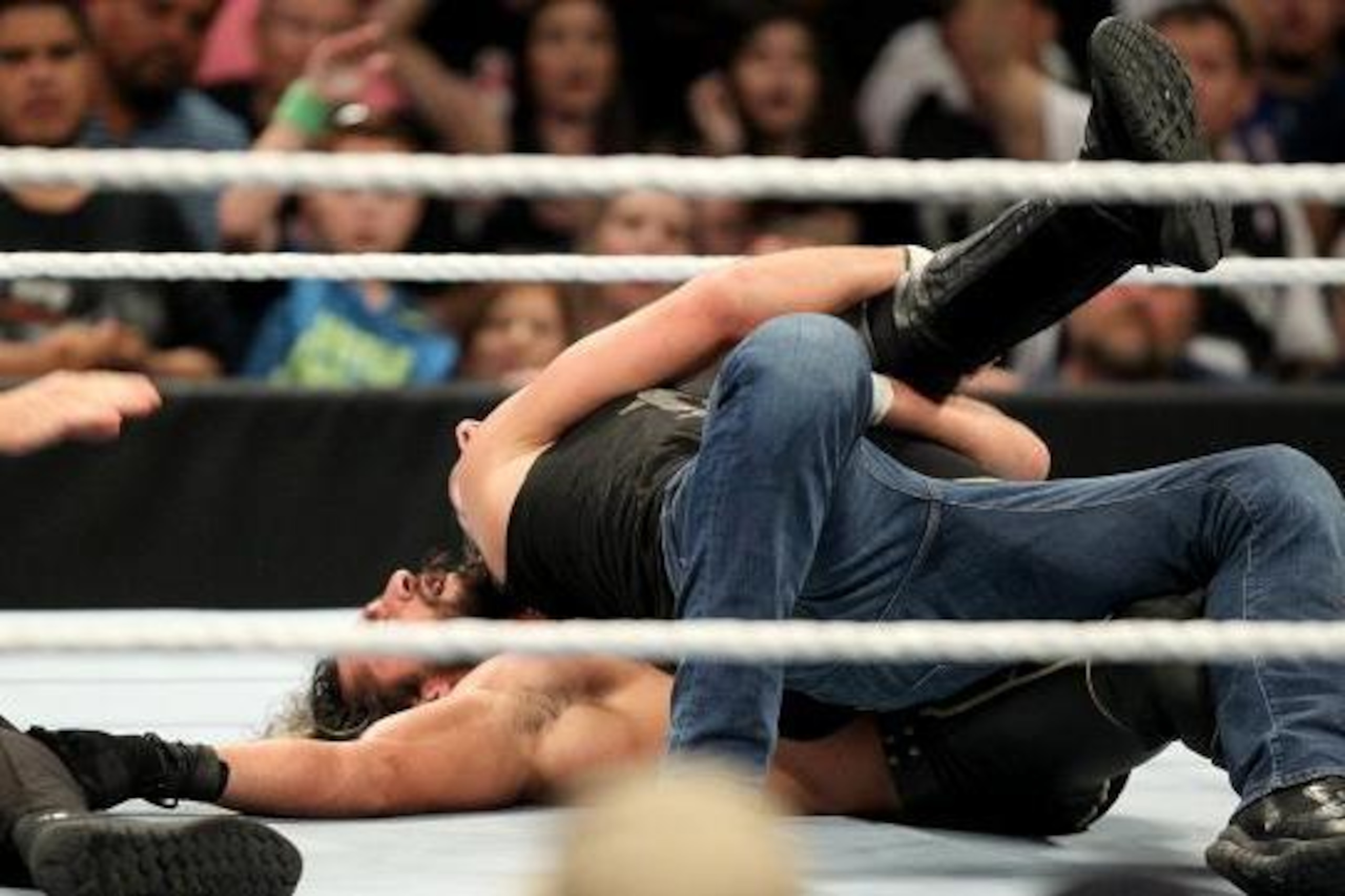 Dean Ambrose pins Seth Rollins at Elimination Chamber.