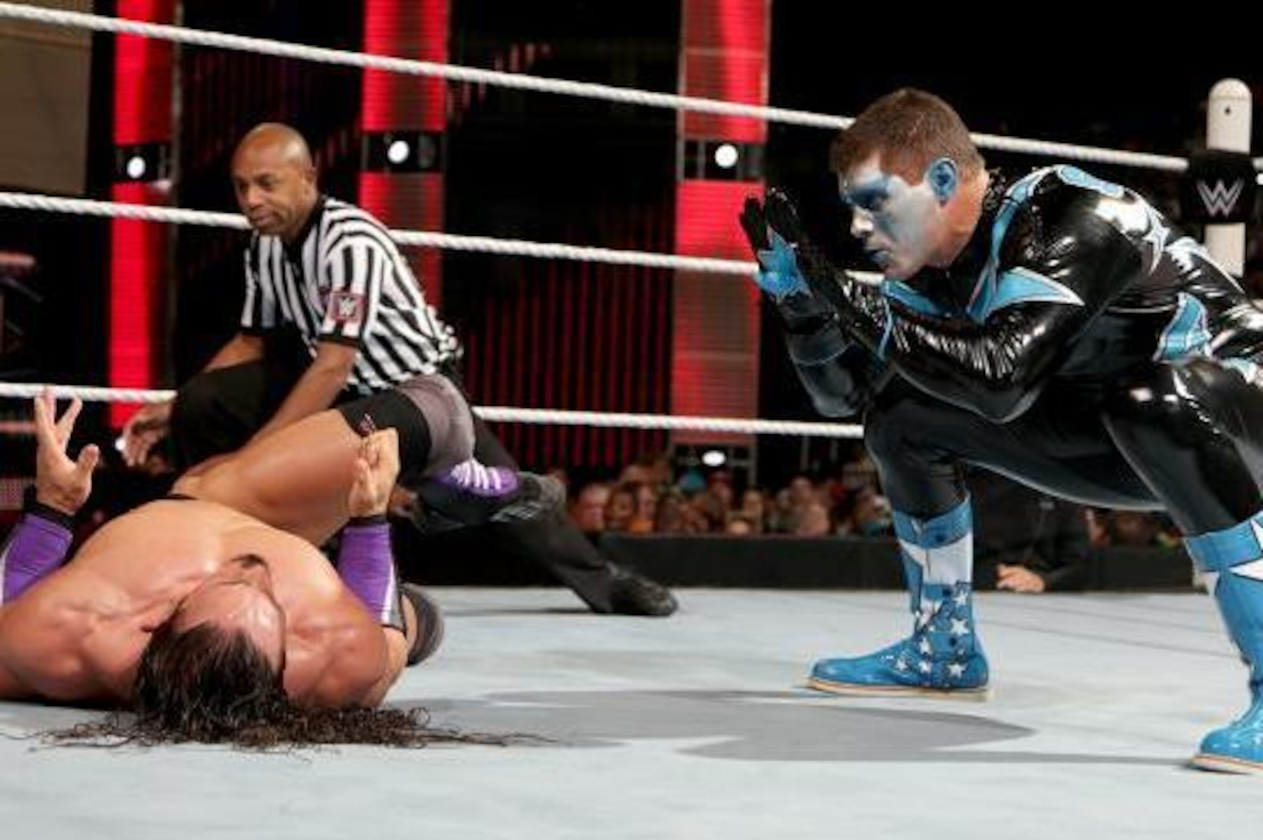 Stardust eyes a fallen Neville.