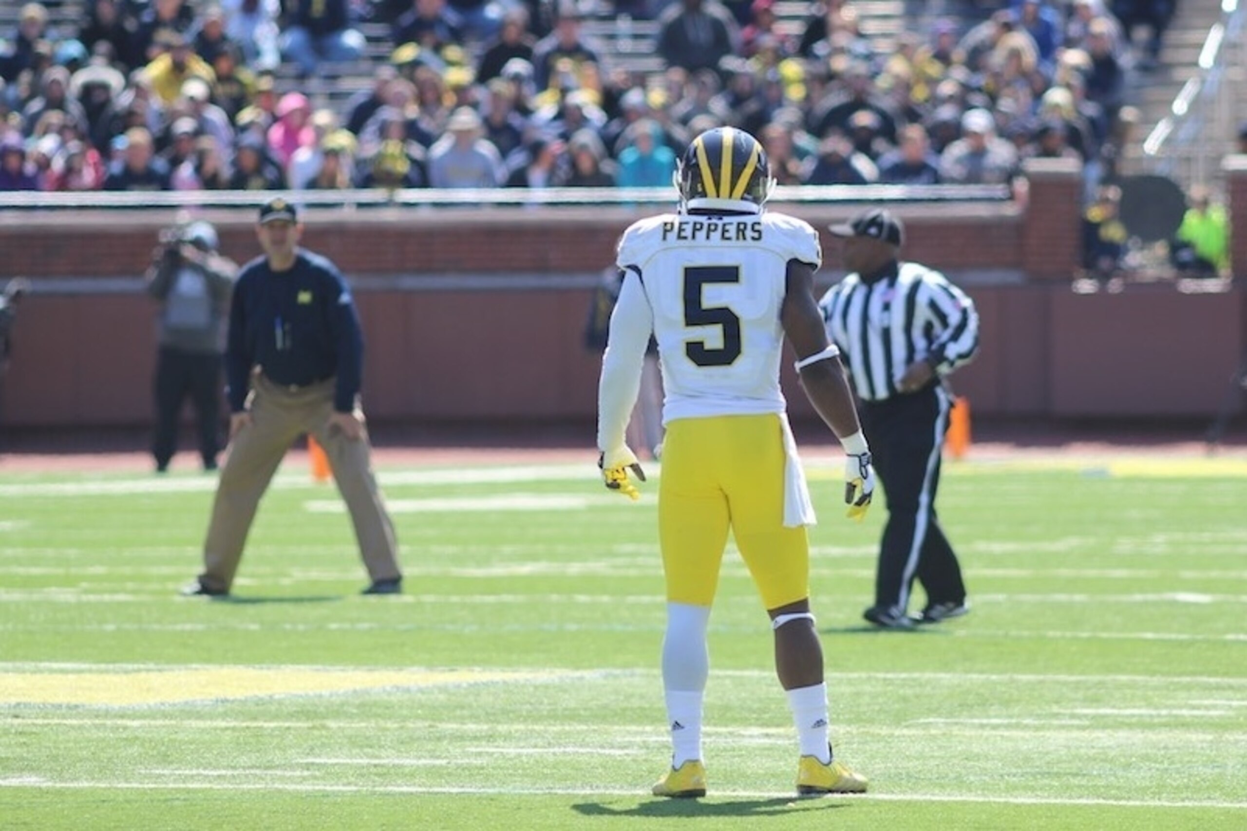 Michigan HC Jim Harbaugh and DB Jabrill Peppers