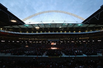 LONDON, ENGLAND - MAY 31:  A general view of Wembley during the James De Gale of England and Brandon Gonzales of the USA fight at Wembley Stadium on May 31, 2014 in London, England.  (Photo by Matthew Lewis/Getty Images)