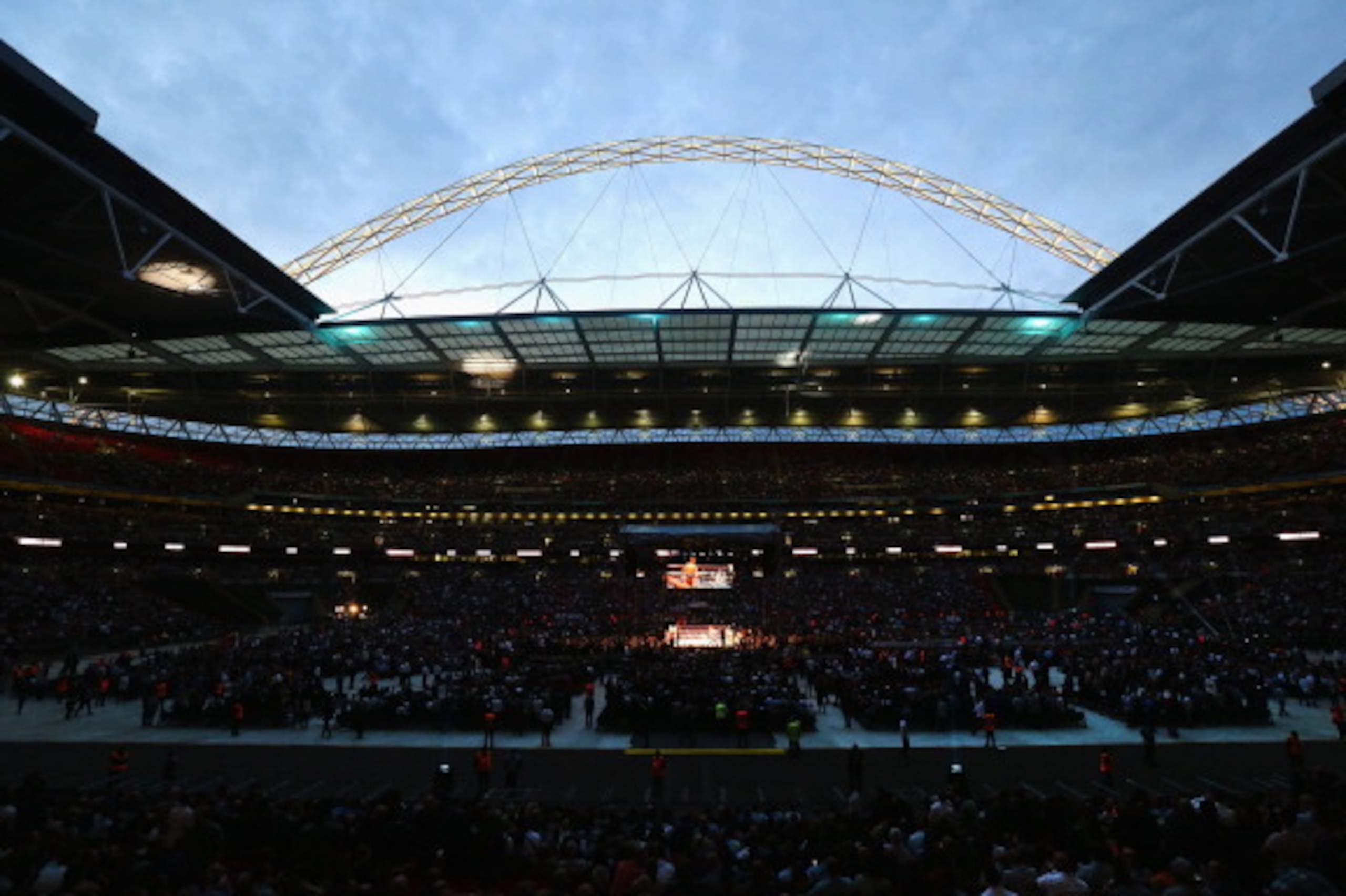 LONDON, ENGLAND - MAY 31:  A general view of Wembley during the James De Gale of England and Brandon Gonzales of the USA fight at Wembley Stadium on May 31, 2014 in London, England.  (Photo by Matthew Lewis/Getty Images)
