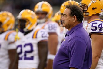 SEATTLE - SEPTEMBER 05:  Defensive coordinator John Chavis of the LSU Tigers looks on during pre-game against the Washington Huskies on September 5, 2009 at Husky Stadium in Seattle, Washington. The Tigers defeated the Huskies 31-23. (Photo by Otto Greule