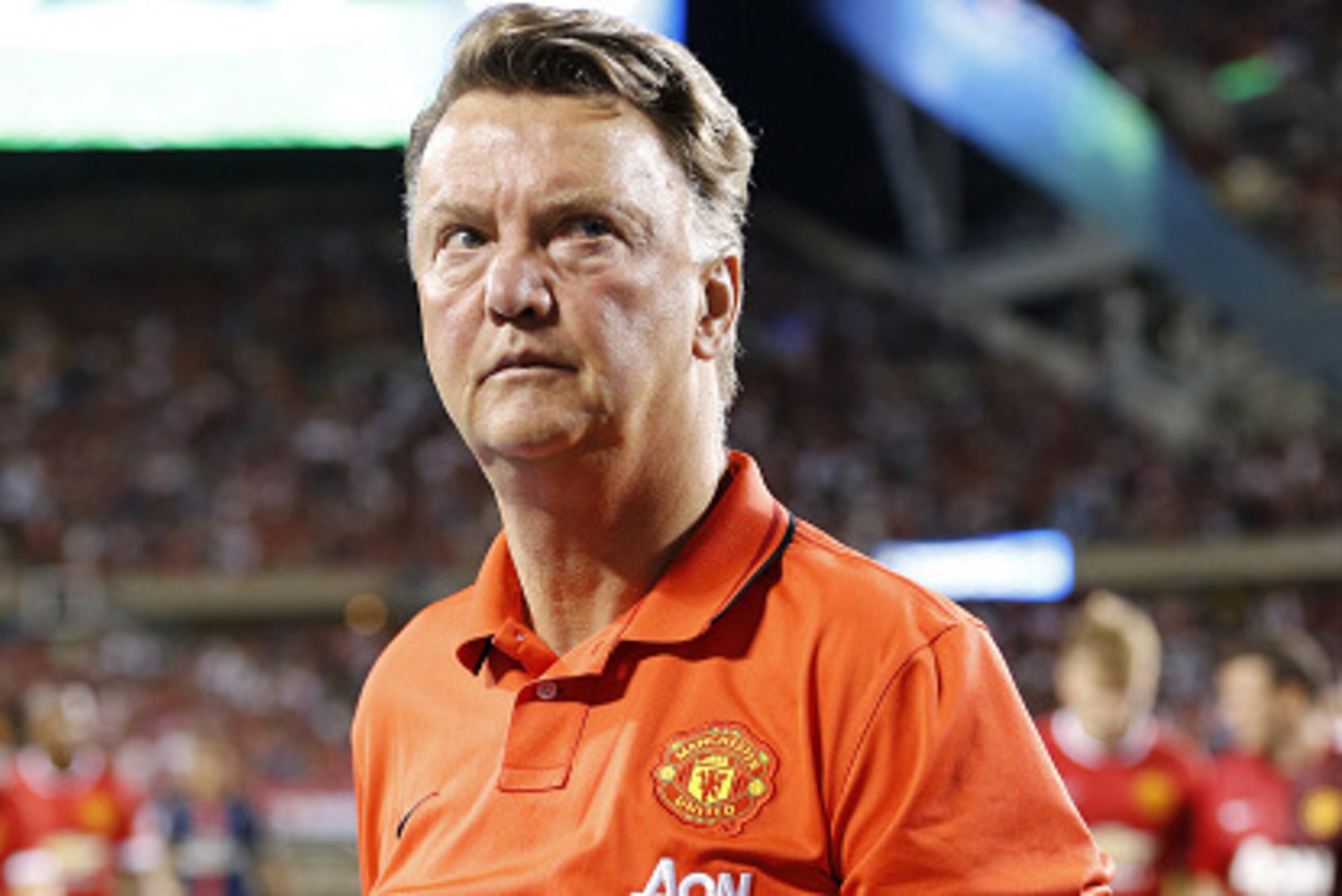 CHICAGO, IL - JULY 29: Head coach of Manchester United Louis van Gaal looks on during the International Champions Cup 2015 game between Manchester United and Paris Saint-Germain at Soldier Field on July 29, 2015 in Chicago, Illinois. (Photo by Jean Catuff CHICAGO, IL - JULY 29: Head coach of Manchester United Louis van Gaal looks on during the International Champions Cup 2015 game between Manchester United and Paris Saint-Germain at Soldier Field on July 29, 2015 in Chicago, Illinois. (Photo by Jean Catuff