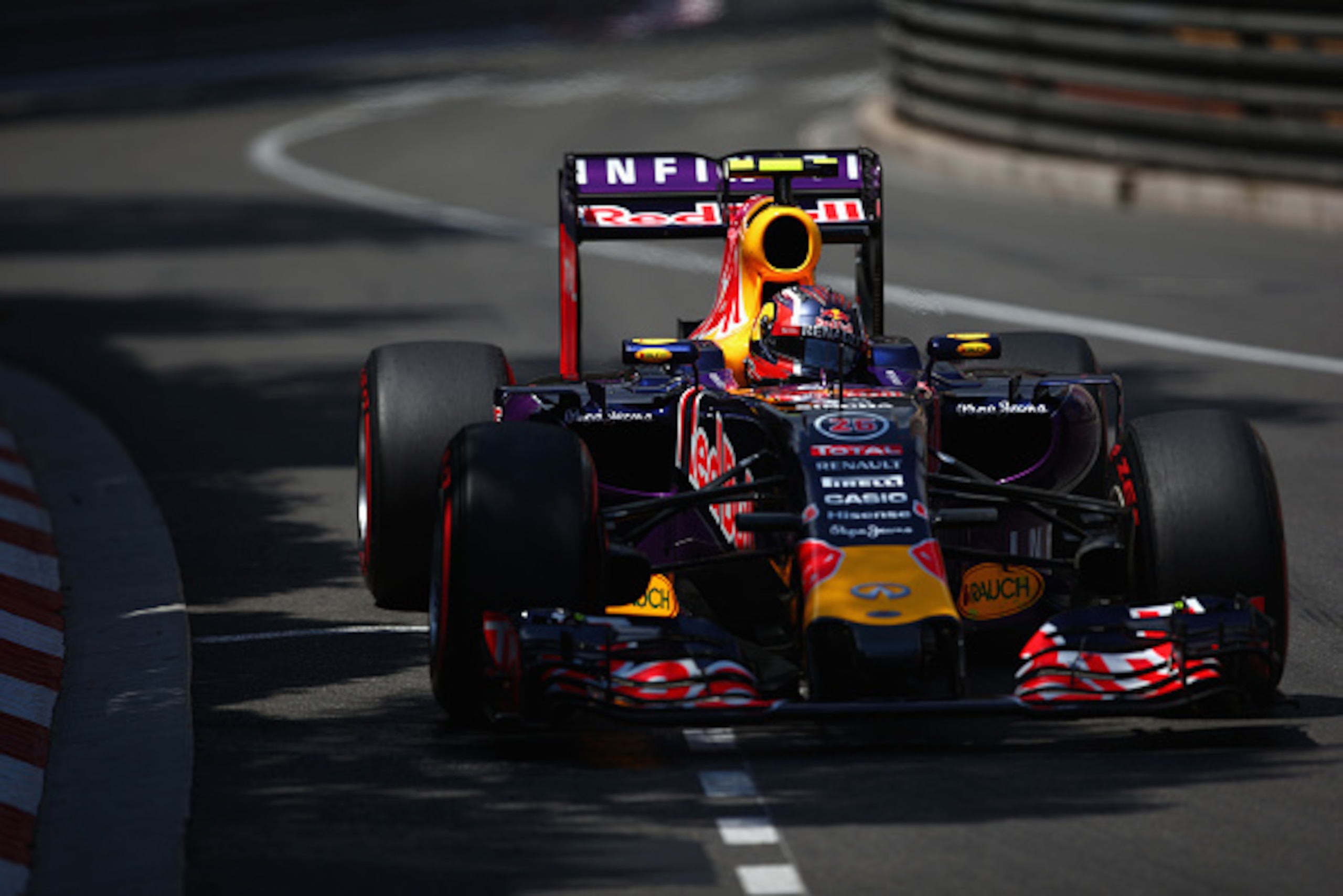 MONTE-CARLO, MONACO - MAY 24: Daniil Kvyat of Russia and Infiniti Red Bull Racing drives during the Monaco Formula One Grand Prix at Circuit de Monaco on May 24, 2015 in Monte-Carlo, Monaco. (Photo by Paul Gilham/Getty Images) MONTE-CARLO, MONACO - MAY 24: Daniil Kvyat of Russia and Infiniti Red Bull Racing drives during the Monaco Formula One Grand Prix at Circuit de Monaco on May 24, 2015 in Monte-Carlo, Monaco. (Photo by Paul Gilham/Getty Images)