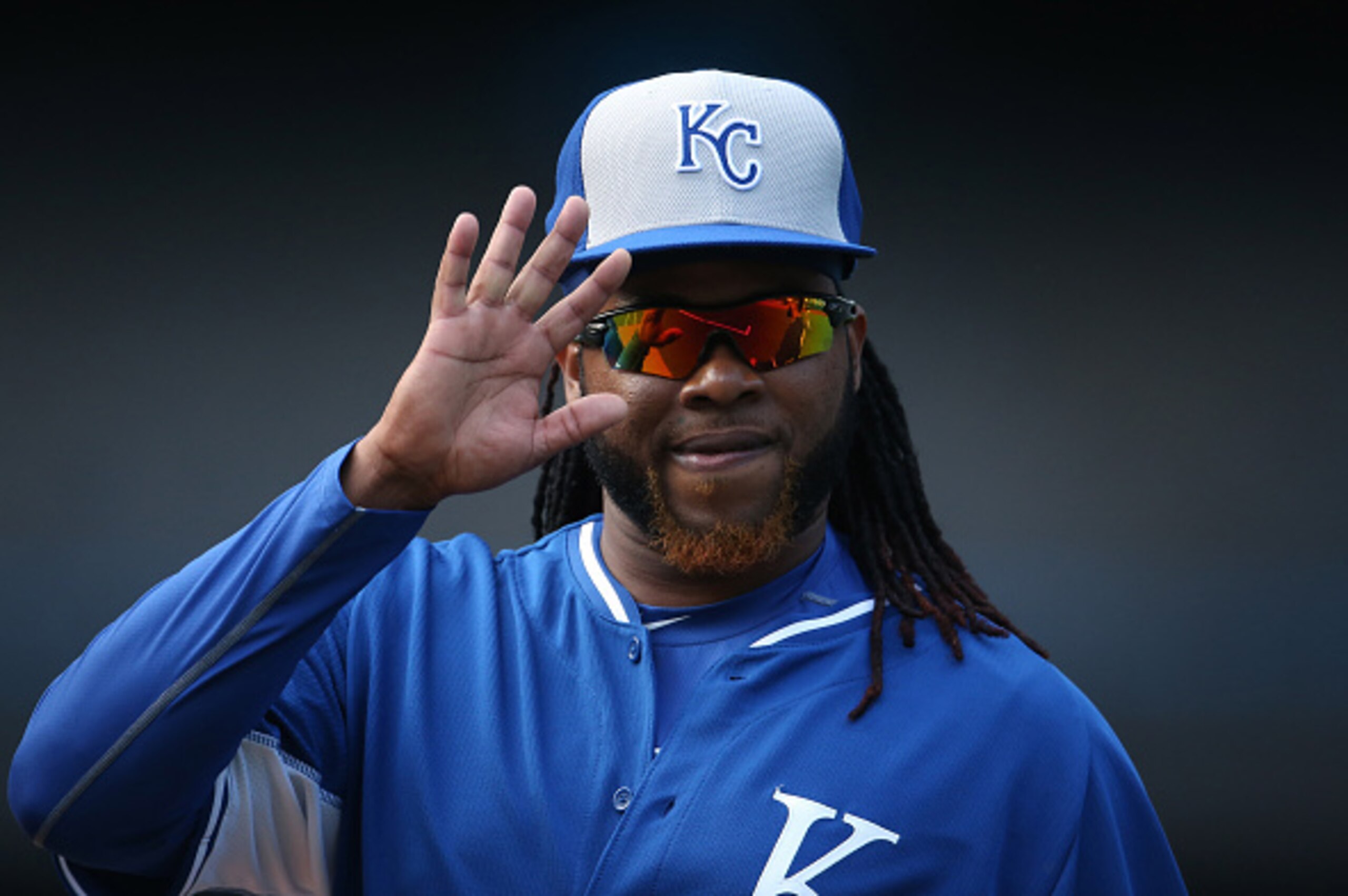 TORONTO, CANADA - JULY 30: Johnny Cueto #47 of the Kansas City Royals during batting practice before the start of MLB game action against the Toronto Blue Jays on July 30, 2015 at Rogers Centre in Toronto, Ontario, Canada. (Photo by Tom Szczerbowski/Getty