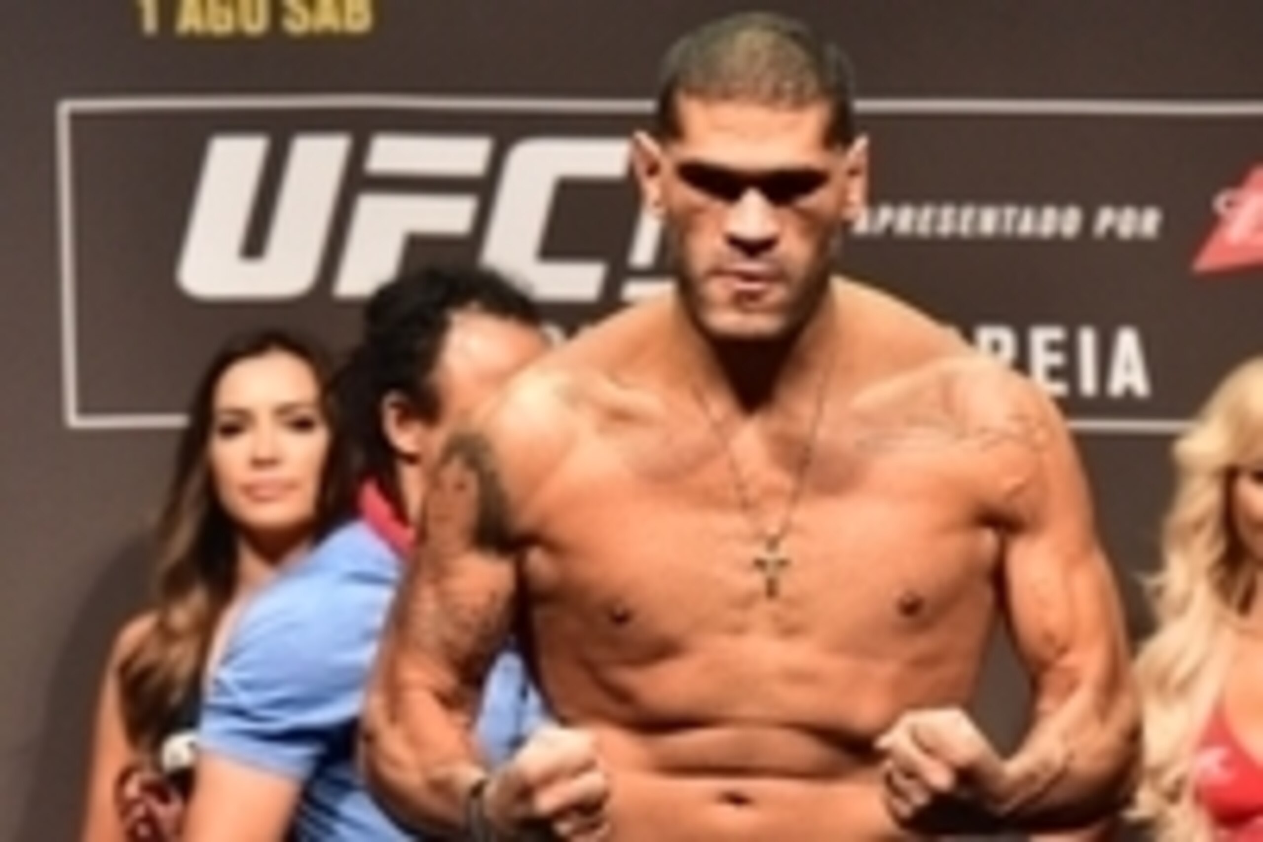 Jul 31, 2015; Rio de Janeiro, RJ, Brazil; Antonio Silva during weigh-ins for UFC 190 at HSBC Arena. Mandatory Credit: Jason Silva-USA TODAY Sports