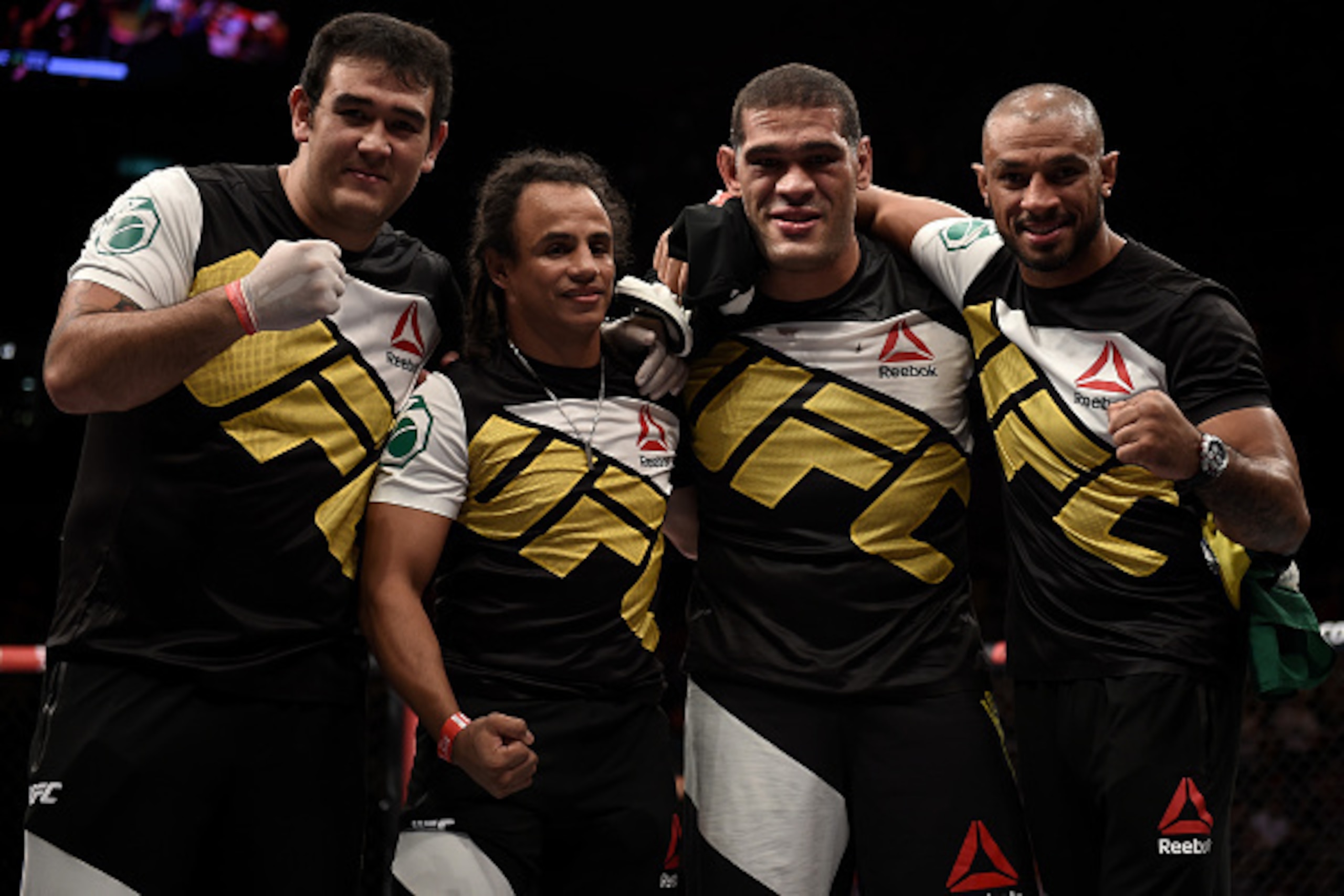 RIO DE JANEIRO, BRAZIL - AUGUST 01:  Antonio Silva of Brazil celebrates victory over Soa Palelei of Australia in their heavyweight bout during the UFC 190 Rousey v Correia at HSBC Arena on August 1, 2015 in Rio de Janeiro, Brazil.  (Photo by Buda Mendes/Z