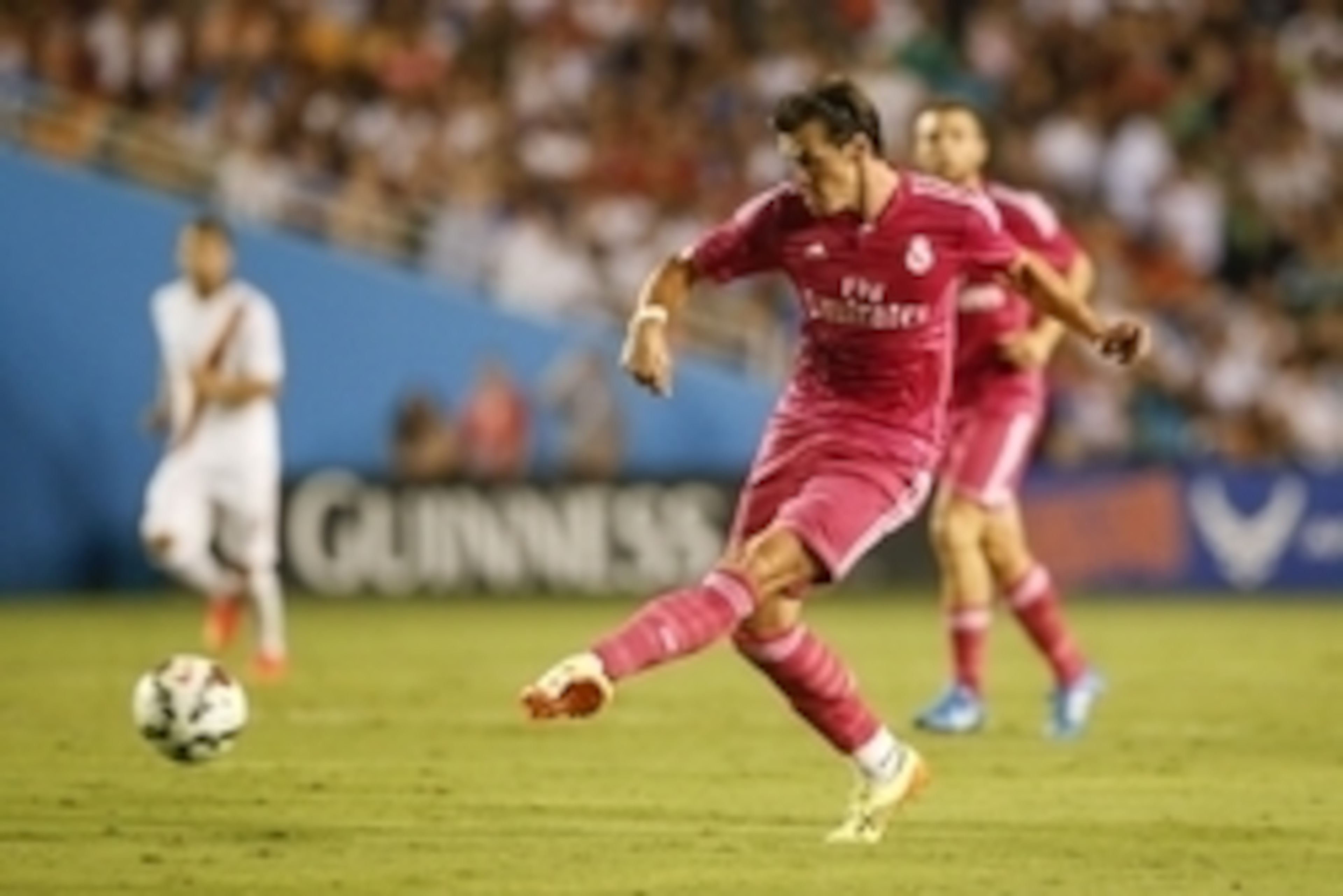 Jul 29, 2014; Dallas, TX, USA; Real Madrid forward Gareth Bale (11) during the game against AS Roma at Cotton Bowl Stadium. Mandatory Credit: Kevin Jairaj-USA TODAY Sports
