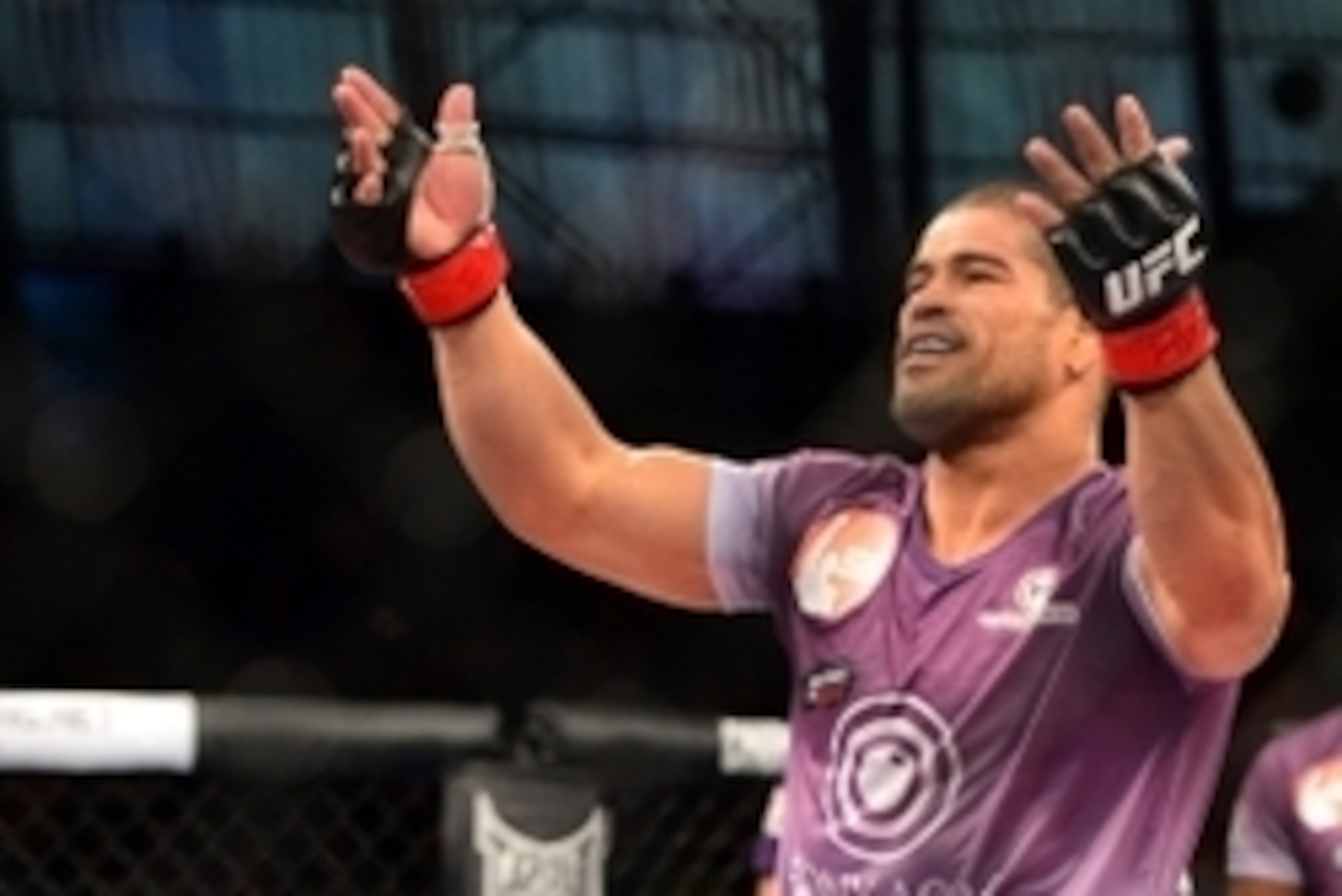 Oct 9, 2013; Barueri, Sao Paulo, Brazil; Rousimar Palhares reacts after defeating Mike Pierce (not pictured) during UFC Fight Night at Jose Correa Arena. Mandatory Credit: Jason Silva-USA TODAY Sports