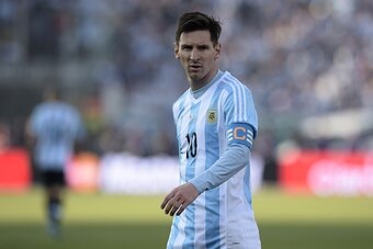 Argentina's forward Lionel Messi looks on during the 2015 Copa America final football match against Chile, in Santiago, Chile, on July 4, 2015. AFP PHOTO / JUAN MABROMATA        (Photo credit should read JUAN MABROMATA/AFP/Getty Images)