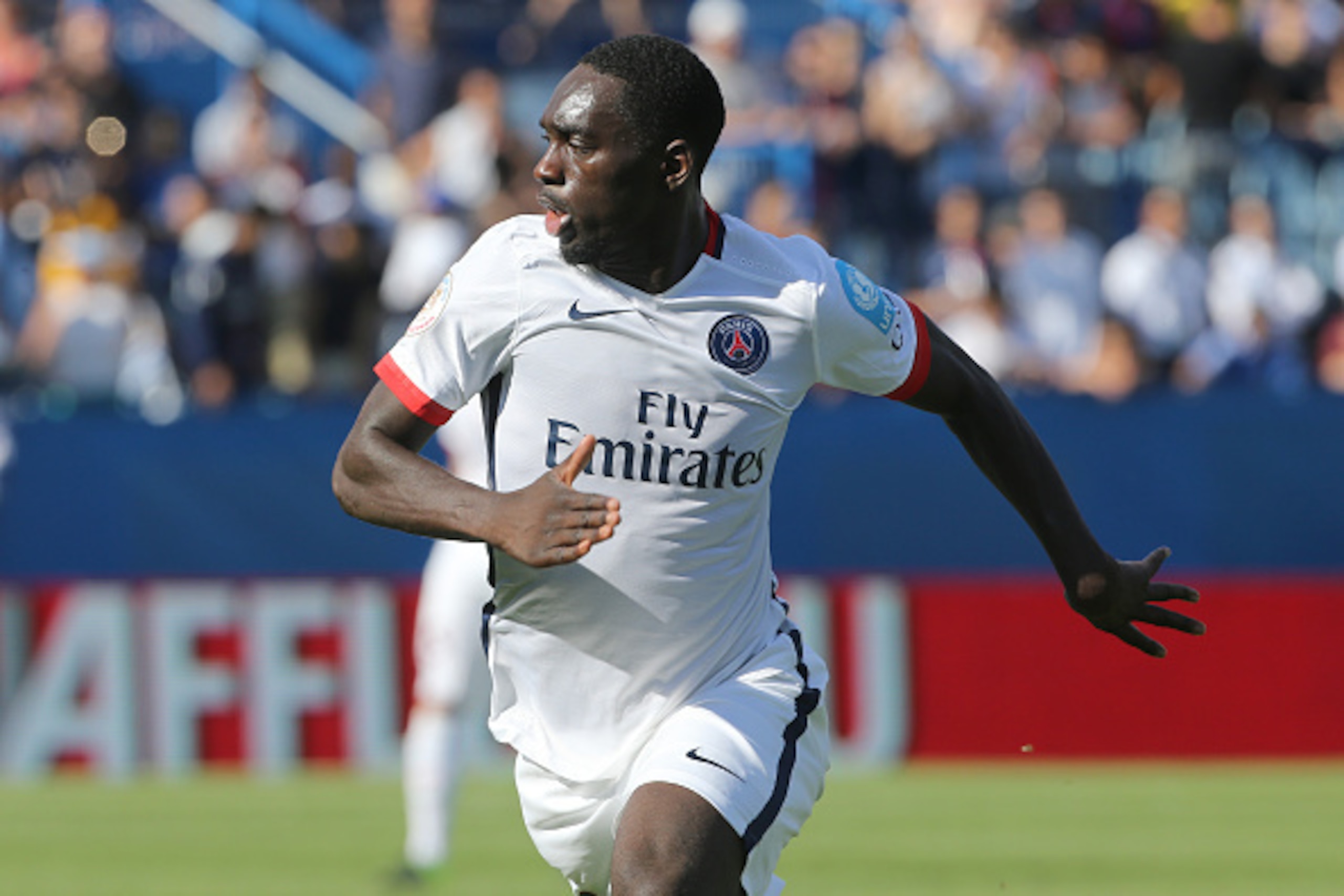 MONTREAL, QC - AUGUST 1: Jean-Kevin Augustin of PSG in action during the 2015 Trophee des Champions between Paris Saint-Germain (PSG) and Olympique Lyonnais (OL) at Stade Saputo on August 1, 2015 in Montreal, Quebec, Canada. (Photo by Jean Catuffe/Getty MONTREAL, QC - AUGUST 1: Jean-Kevin Augustin of PSG in action during the 2015 Trophee des Champions between Paris Saint-Germain (PSG) and Olympique Lyonnais (OL) at Stade Saputo on August 1, 2015 in Montreal, Quebec, Canada. (Photo by Jean Catuffe/Getty