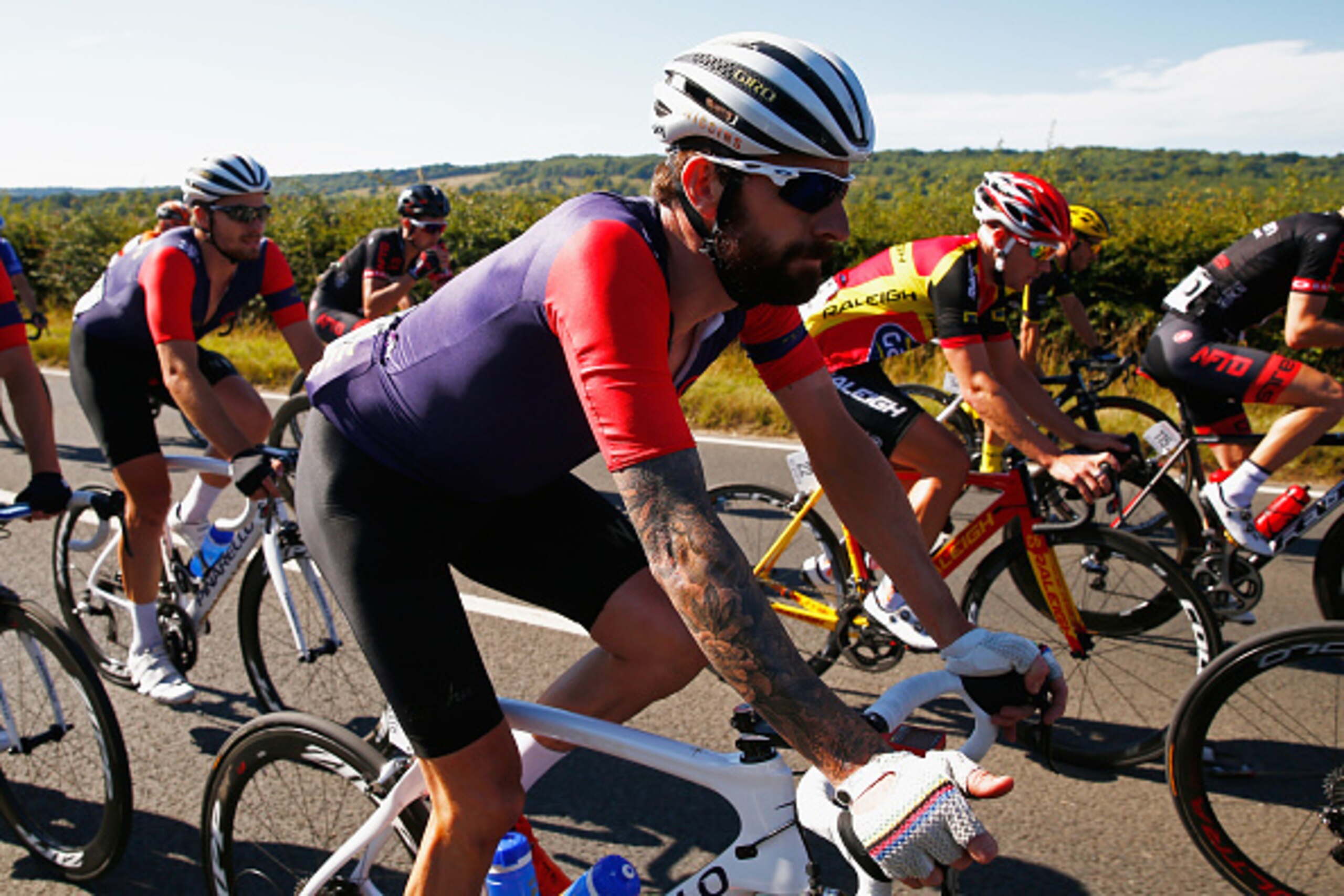LONDON, ENGLAND - AUGUST 02:  Sir Bradley Wiggins of Team Wiggins rides during the Prudential RideLondon Surrey Classic, a 200km route through London and Surrey, on August 2, 2015 in London, England.  (Photo by Harry Engels/Getty Images)