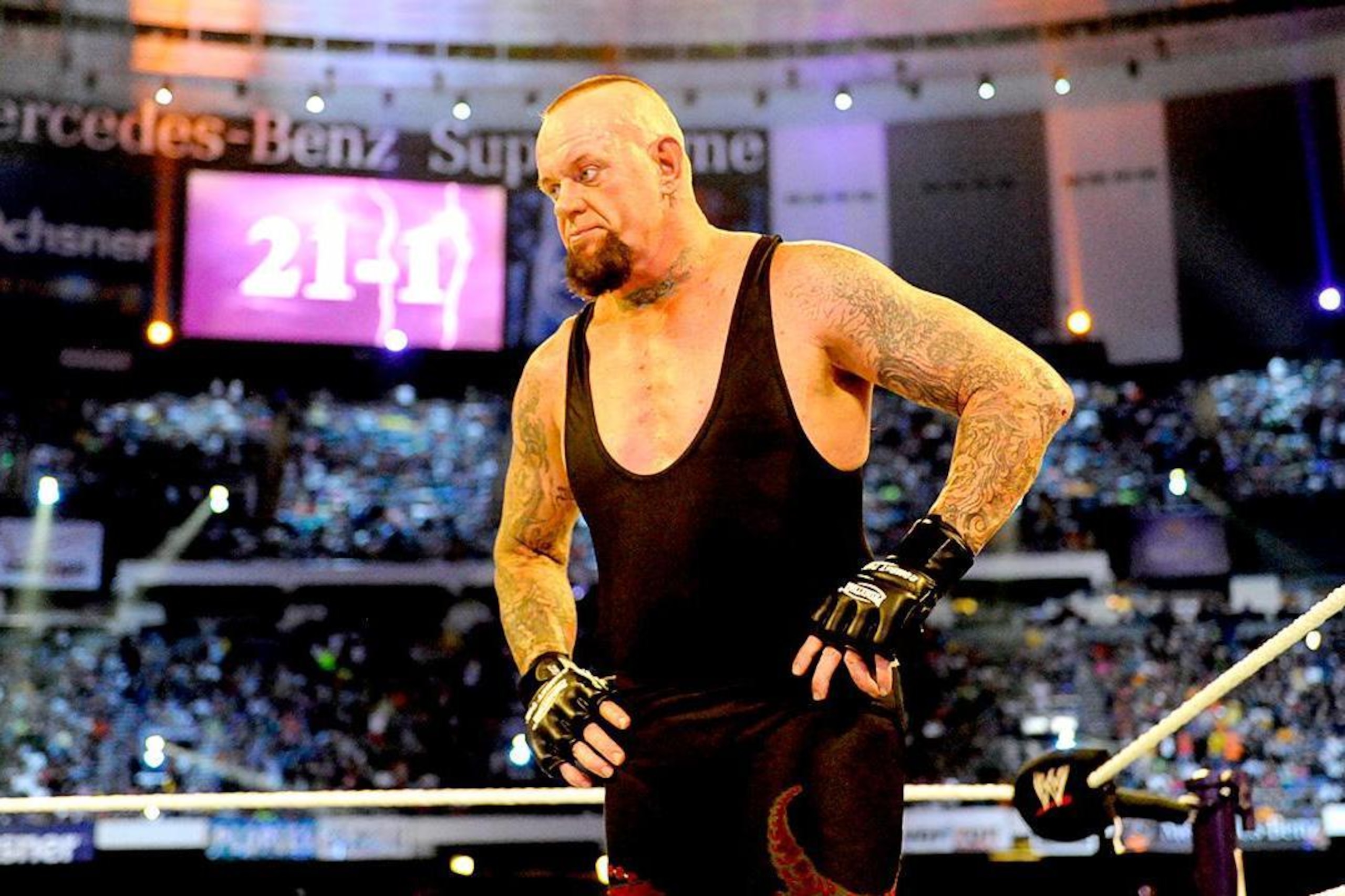 Taker is seen during WrestleMania 30.