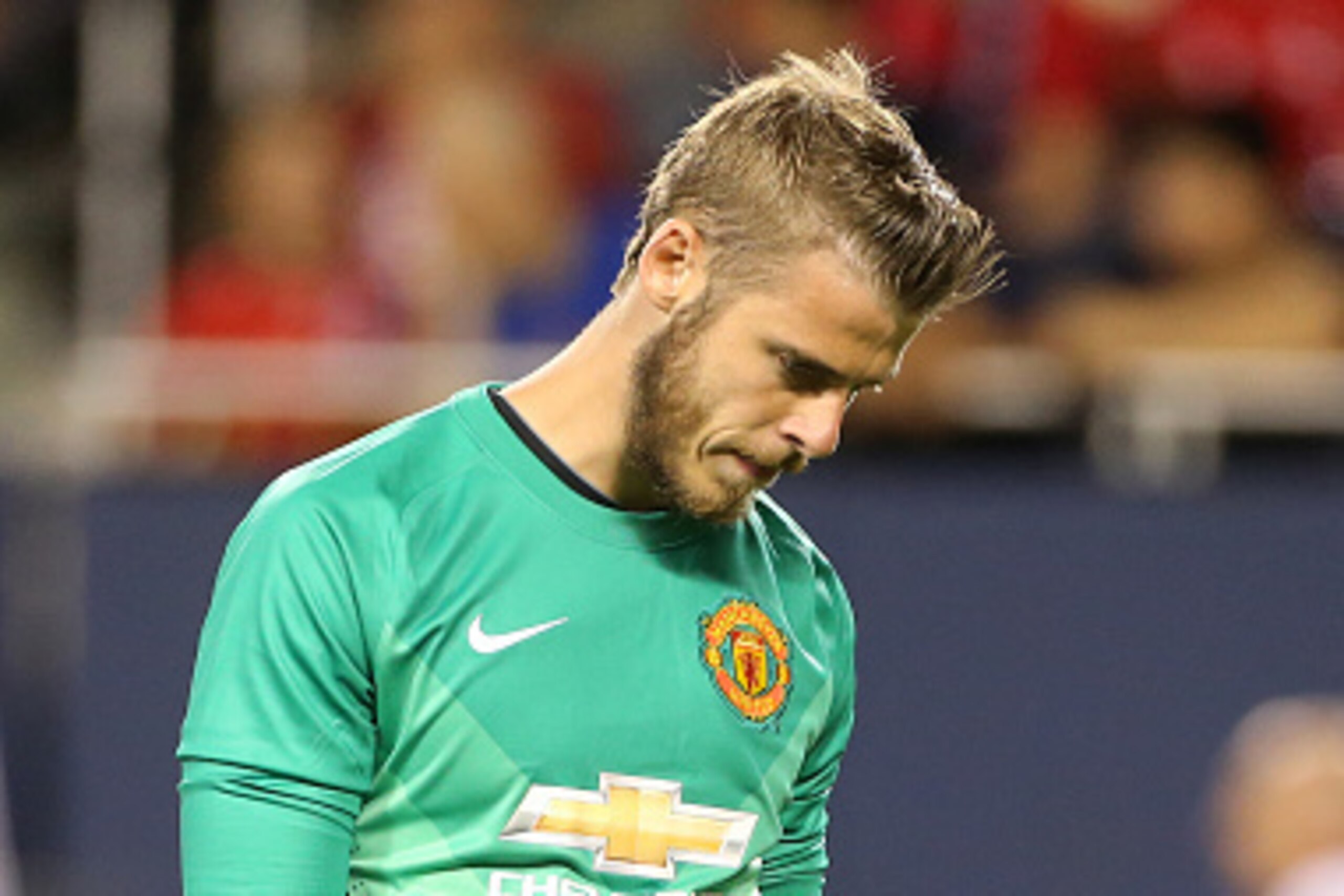 CHICAGO, IL - JULY 29: Goalkeeper of Manchester United David de Gea looks upset during the International Champions Cup 2015 game between Manchester United and Paris Saint-Germain at Soldier Field on July 29, 2015 in Chicago, Illinois. (Photo by Jean Catuf