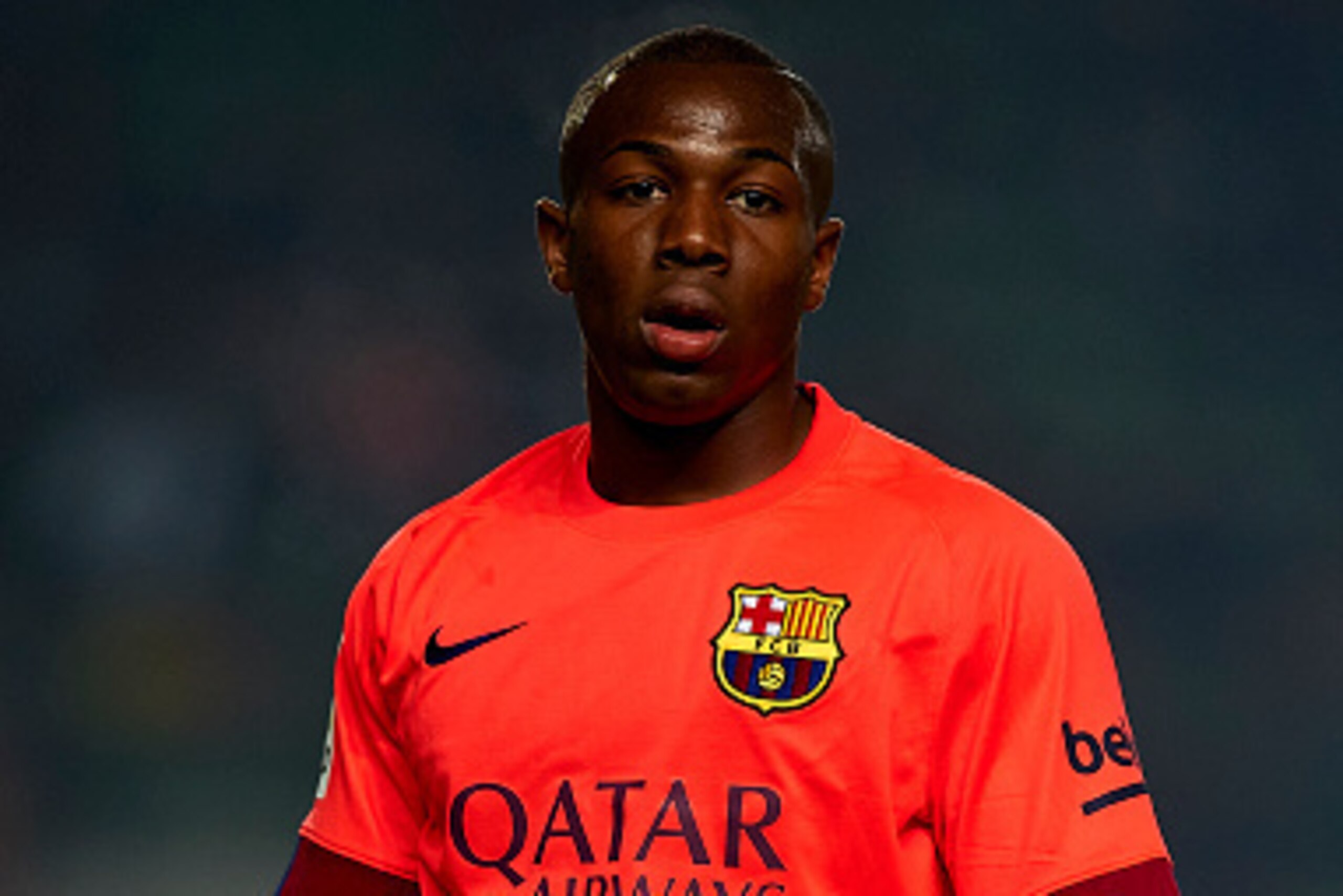 ELCHE, SPAIN - JANUARY 15: Adama Traore of Barcelona looks on during the Copa del Rey Round of 16 Second Leg match between Elche FC and FC Barcelona at Estadio Manuel Martinez Valero on January 15, 2015 in Elche, Spain. (Photo by Manuel Queimadelos Alon ELCHE, SPAIN - JANUARY 15: Adama Traore of Barcelona looks on during the Copa del Rey Round of 16 Second Leg match between Elche FC and FC Barcelona at Estadio Manuel Martinez Valero on January 15, 2015 in Elche, Spain. (Photo by Manuel Queimadelos Alon