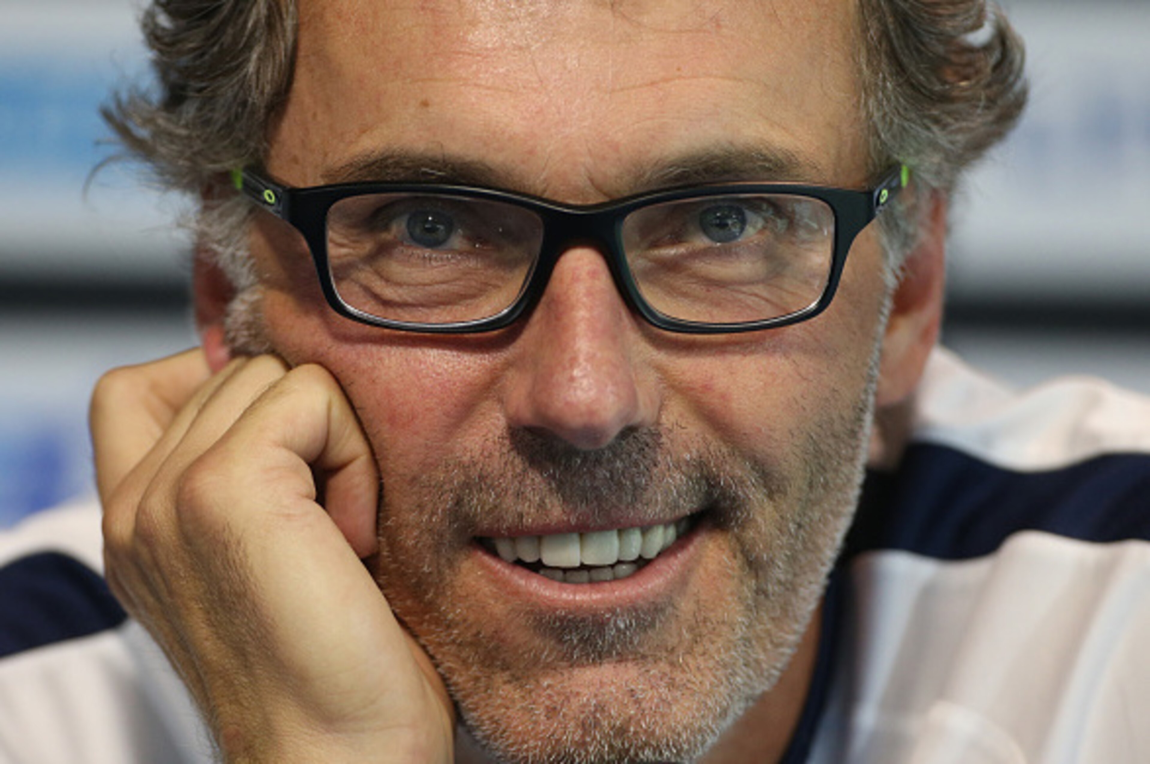 MONTREAL, QC - JULY 31: Head coach of PSG Laurent Blanc answers to the media during Paris Saint-Germain press conference on the eve of the 2015 Trophee des Champions between Paris Saint-Germain (PSG) and Olympique Lyonnais (OL) at Stade Saputo on July 31 MONTREAL, QC - JULY 31: Head coach of PSG Laurent Blanc answers to the media during Paris Saint-Germain press conference on the eve of the 2015 Trophee des Champions between Paris Saint-Germain (PSG) and Olympique Lyonnais (OL) at Stade Saputo on July 31