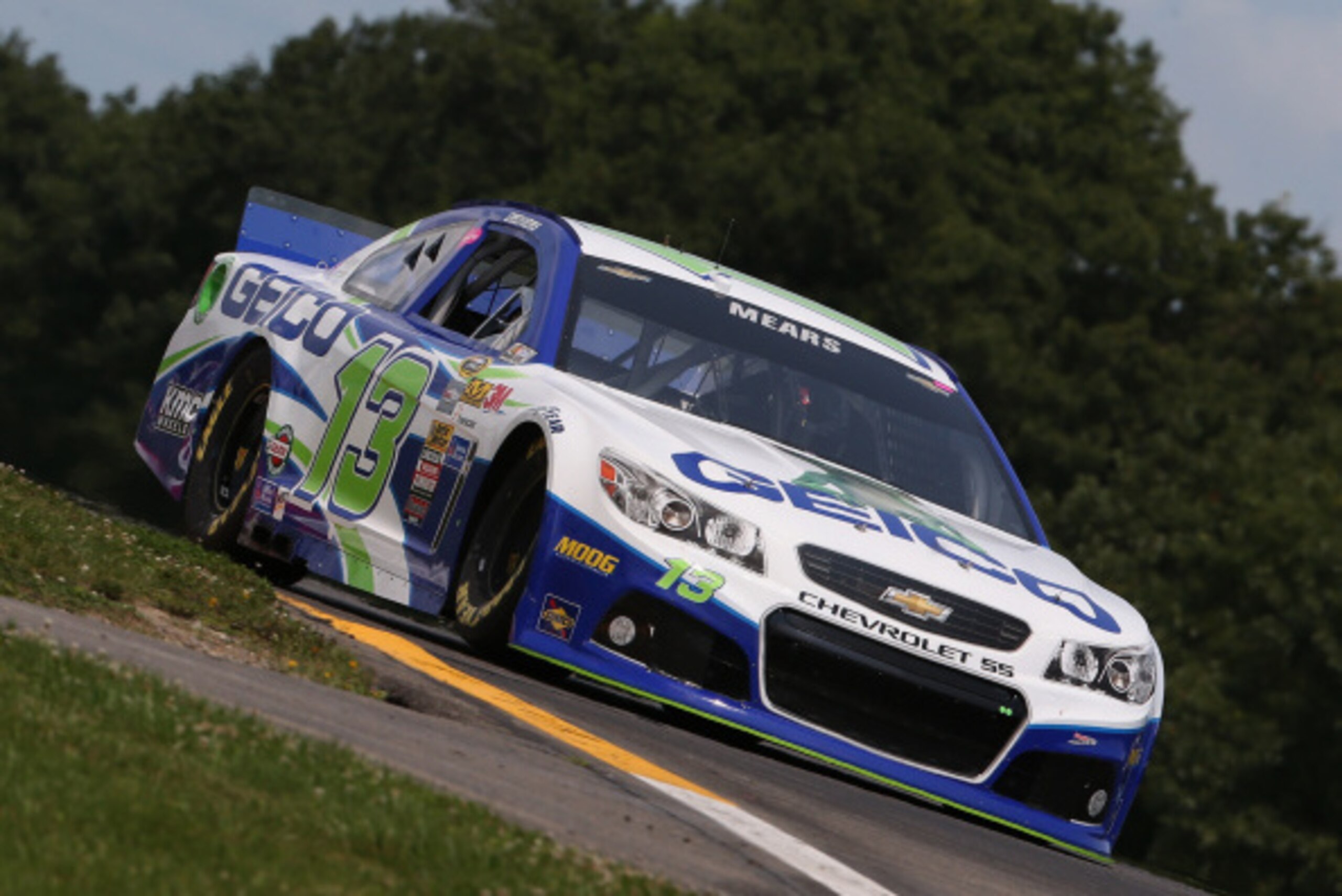 WATKINS GLEN, NY - AUGUST 08:  Casey Mears, driver of the #13 GEICO Chevrolet, practices for the NASCAR Sprint Cup Series Cheez-It 355 at Watkins Glen International on August 8, 2014 in Watkins Glen, New York.  (Photo by Mark Wilson/Getty Images)