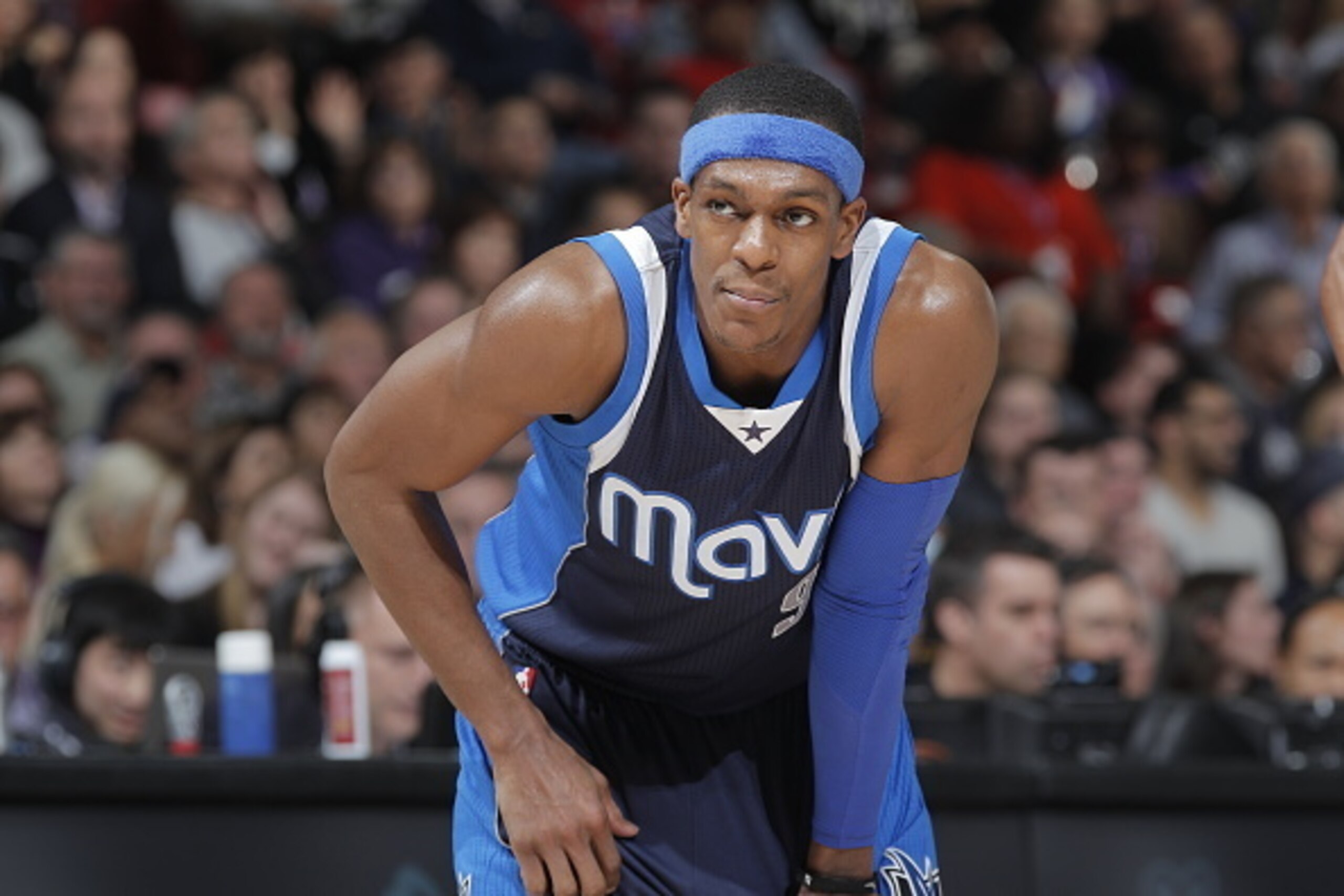 SACRAMENTO, CA - JANUARY 13: Rajon Rondo #9 of the Dallas Mavericks looks on during the game against the Sacramento Kings on January 13, 2015 at Sleep Train Arena in Sacramento, California. NOTE TO USER: User expressly acknowledges and agrees that, by dow