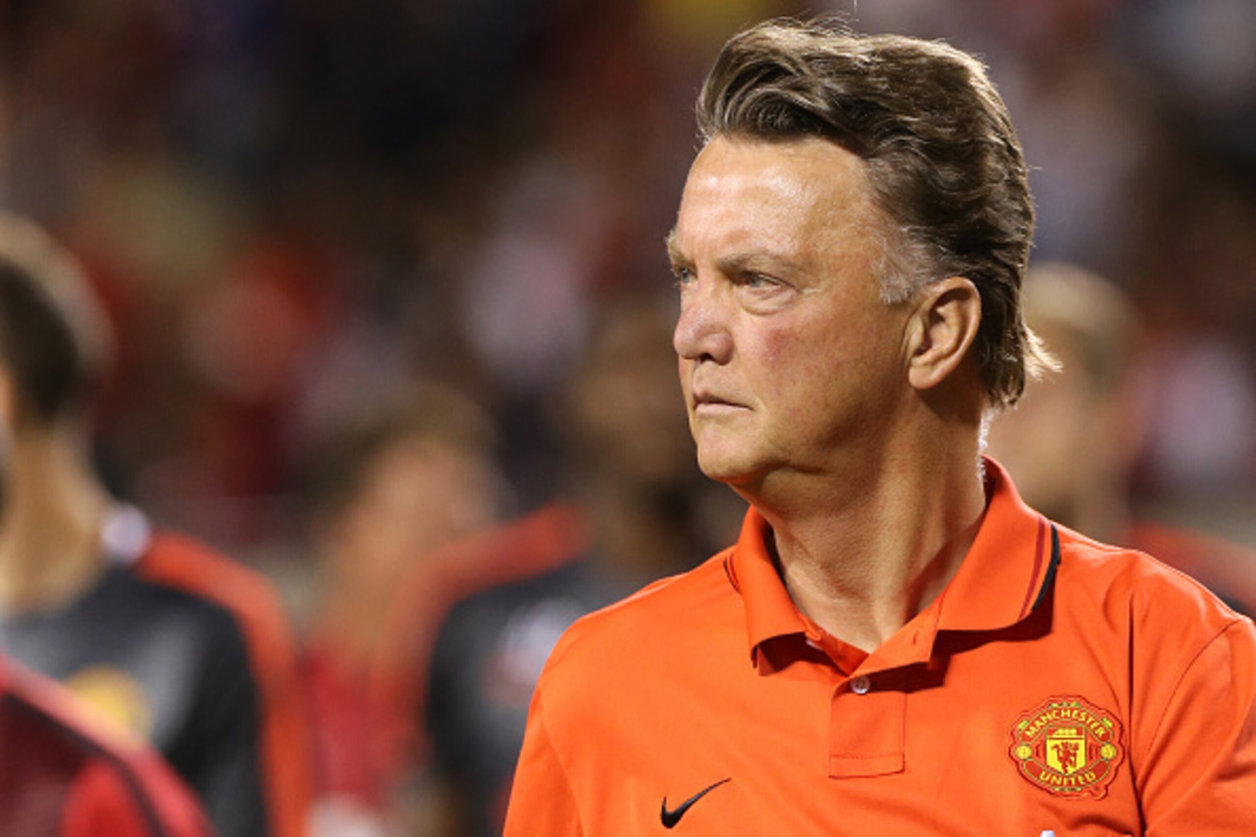 CHICAGO, IL - JULY 29: Coach of Manchester United Louis van Gaal looks on during the International Champions Cup 2015 game between Manchester United and Paris Saint-Germain at Soldier Field on July 29, 2015 in Chicago, Illinois. (Photo by Jean Catuffe/Get